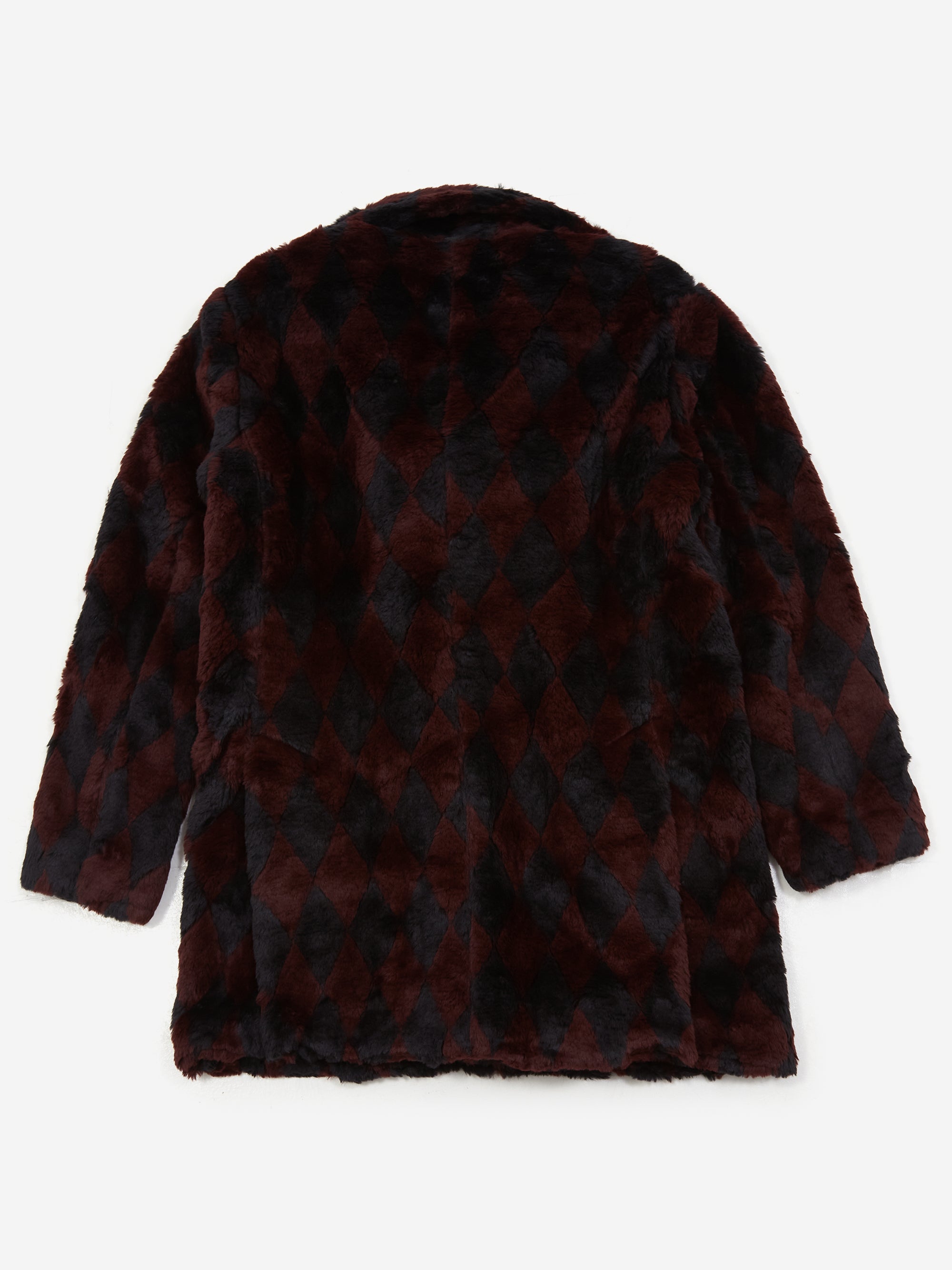 Needles Pea Coat - Acrylic Fur / Argyle - Navy/Bordeaux – Goodhood