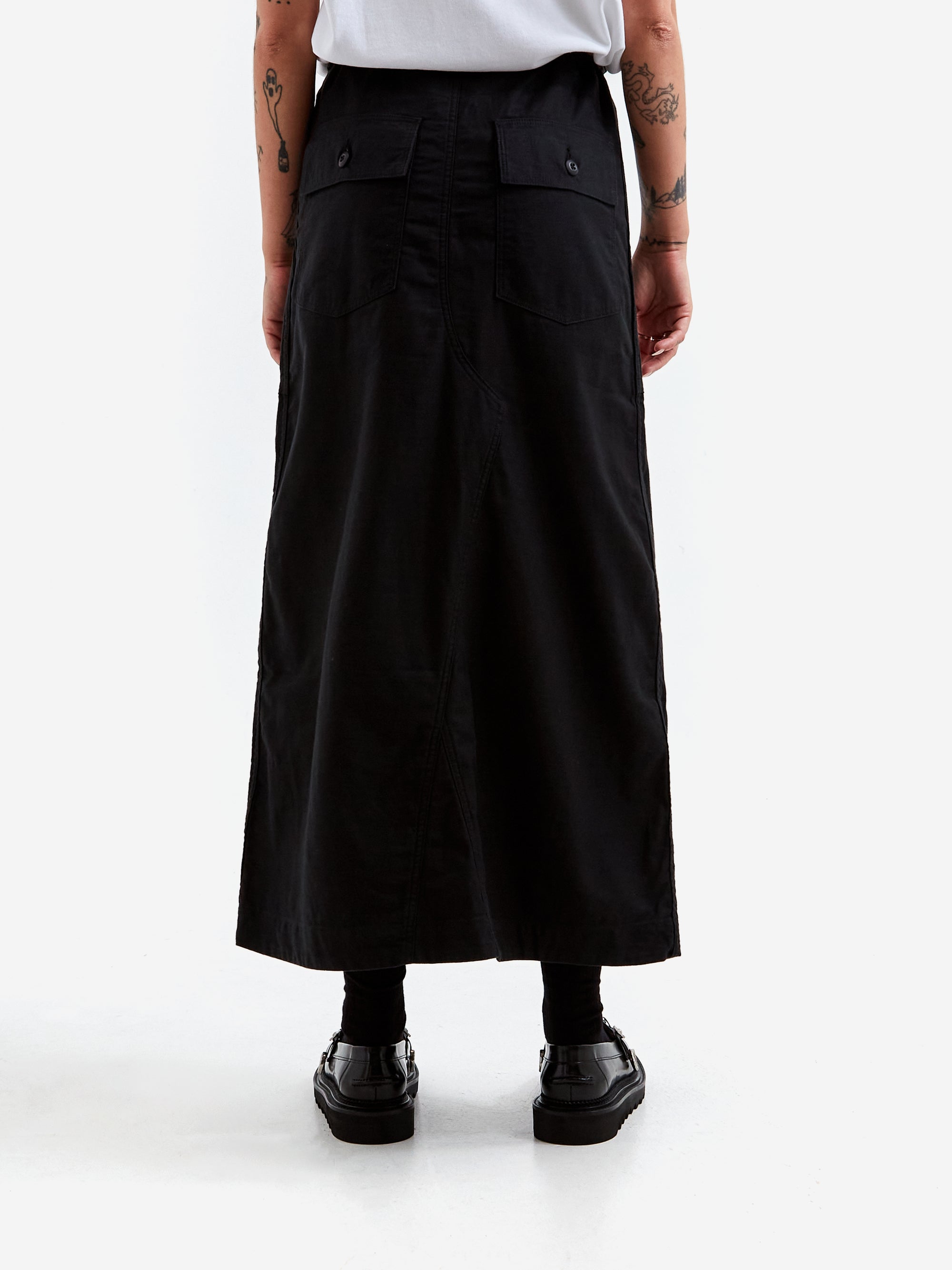 Needles String Fatigue Skirt - Back Sateen - Black – Goodhood