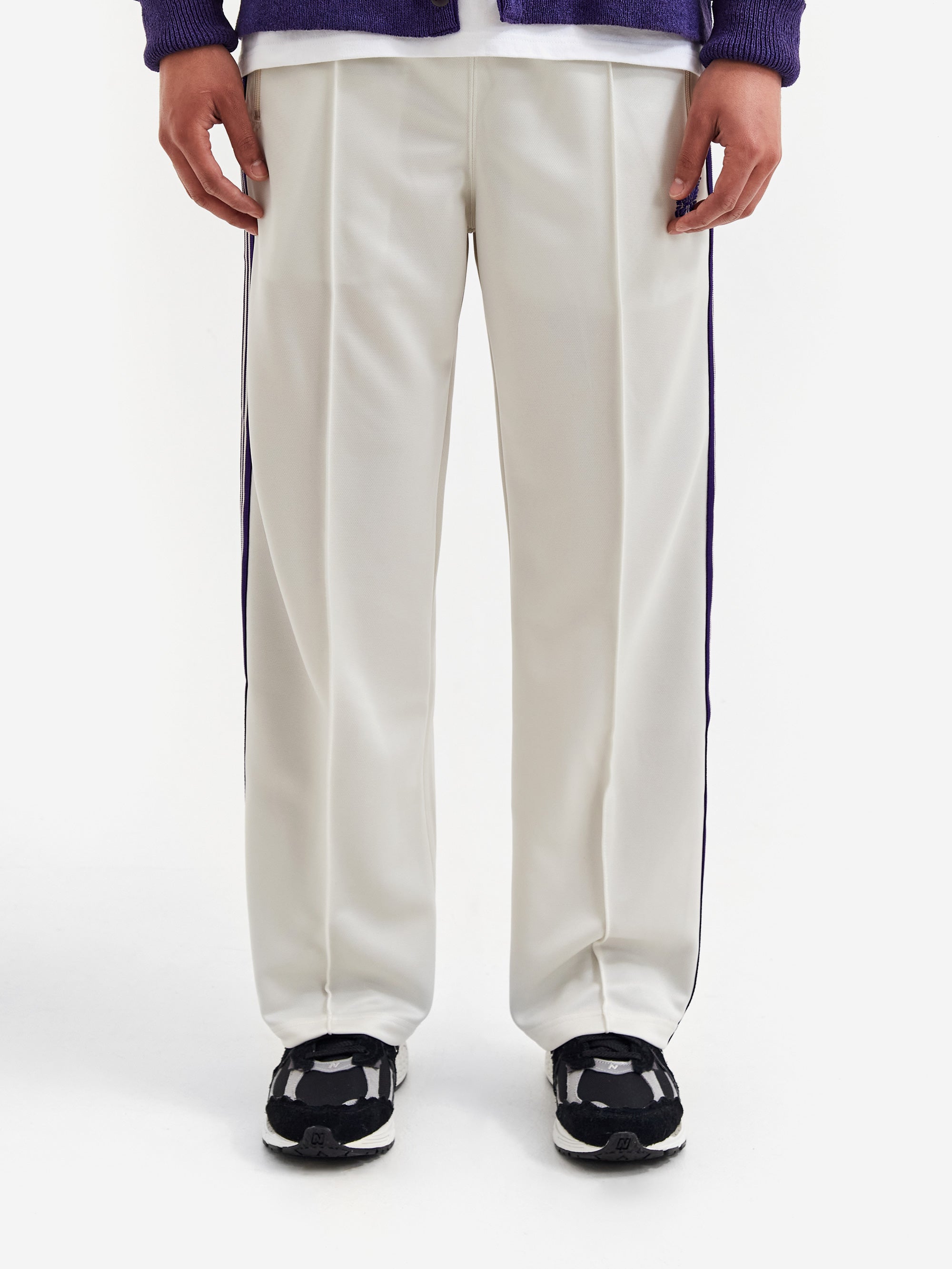 Needles Track Pant - Poly Smooth - Ice White – Goodhood