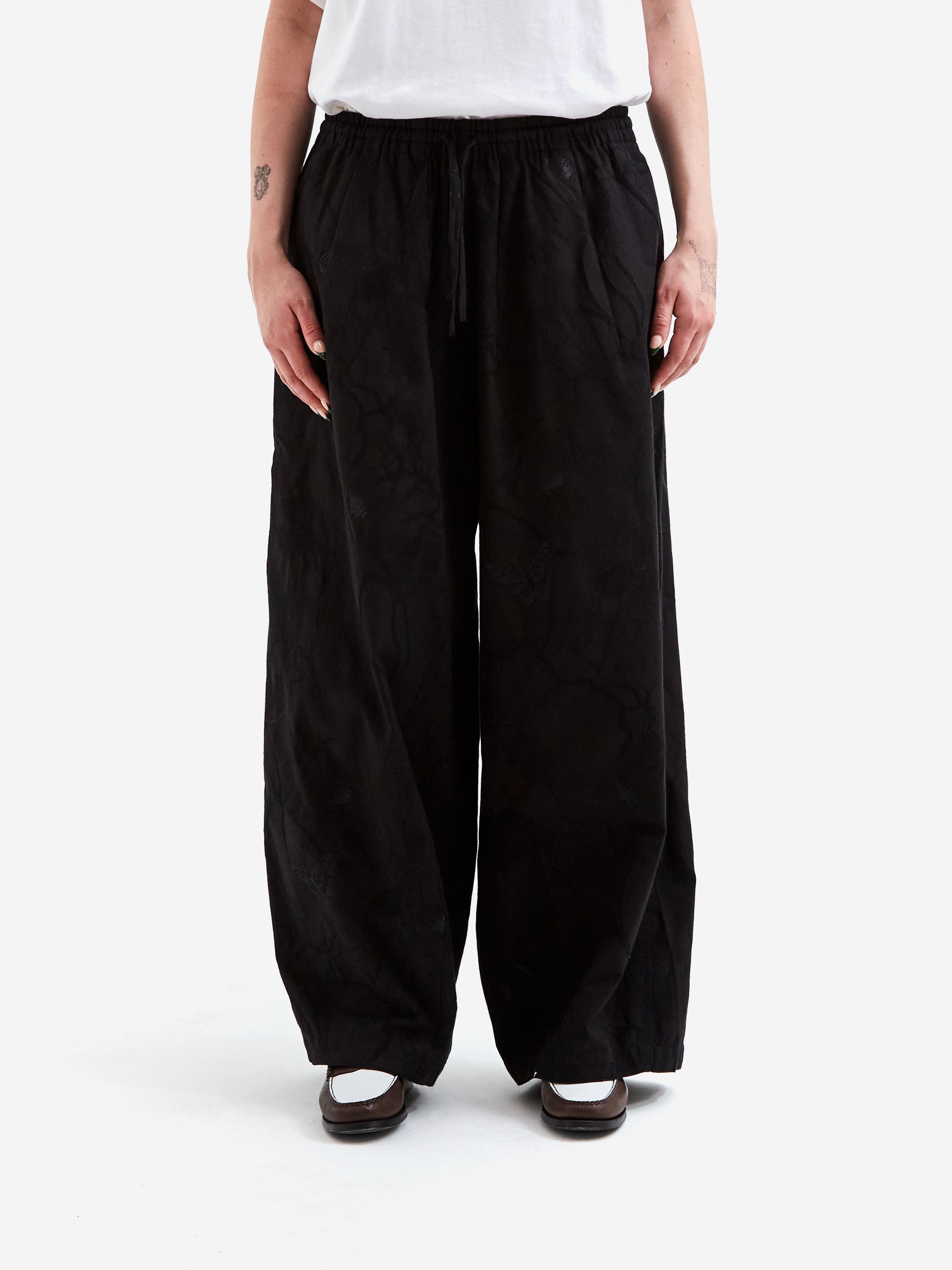 Needles H.D.P. Pant - C/PE/PU Papillon Jq. - Black