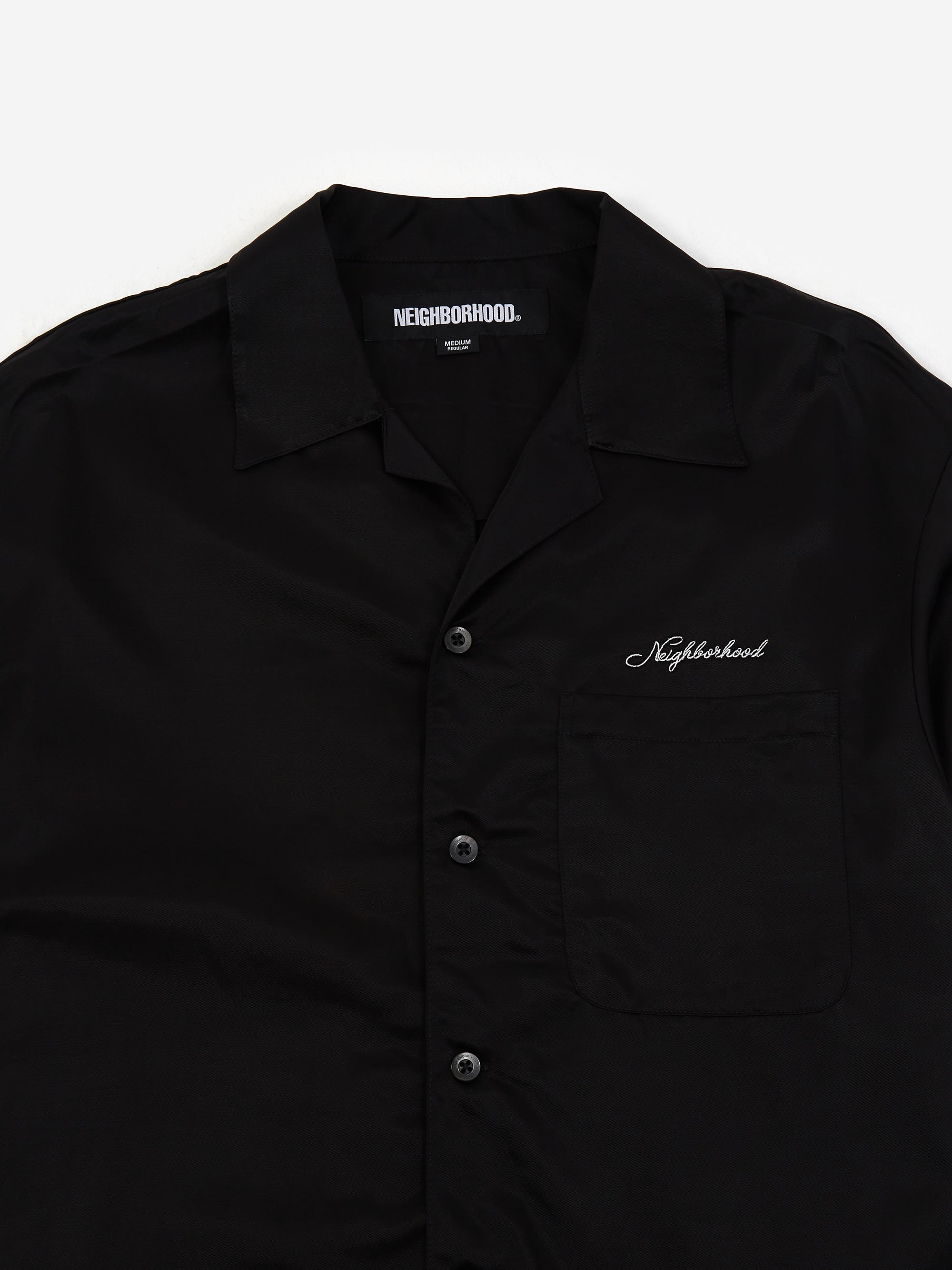 Neighborhood Solid-Colour Hawaiian Shirt SS - Black – Goodhood