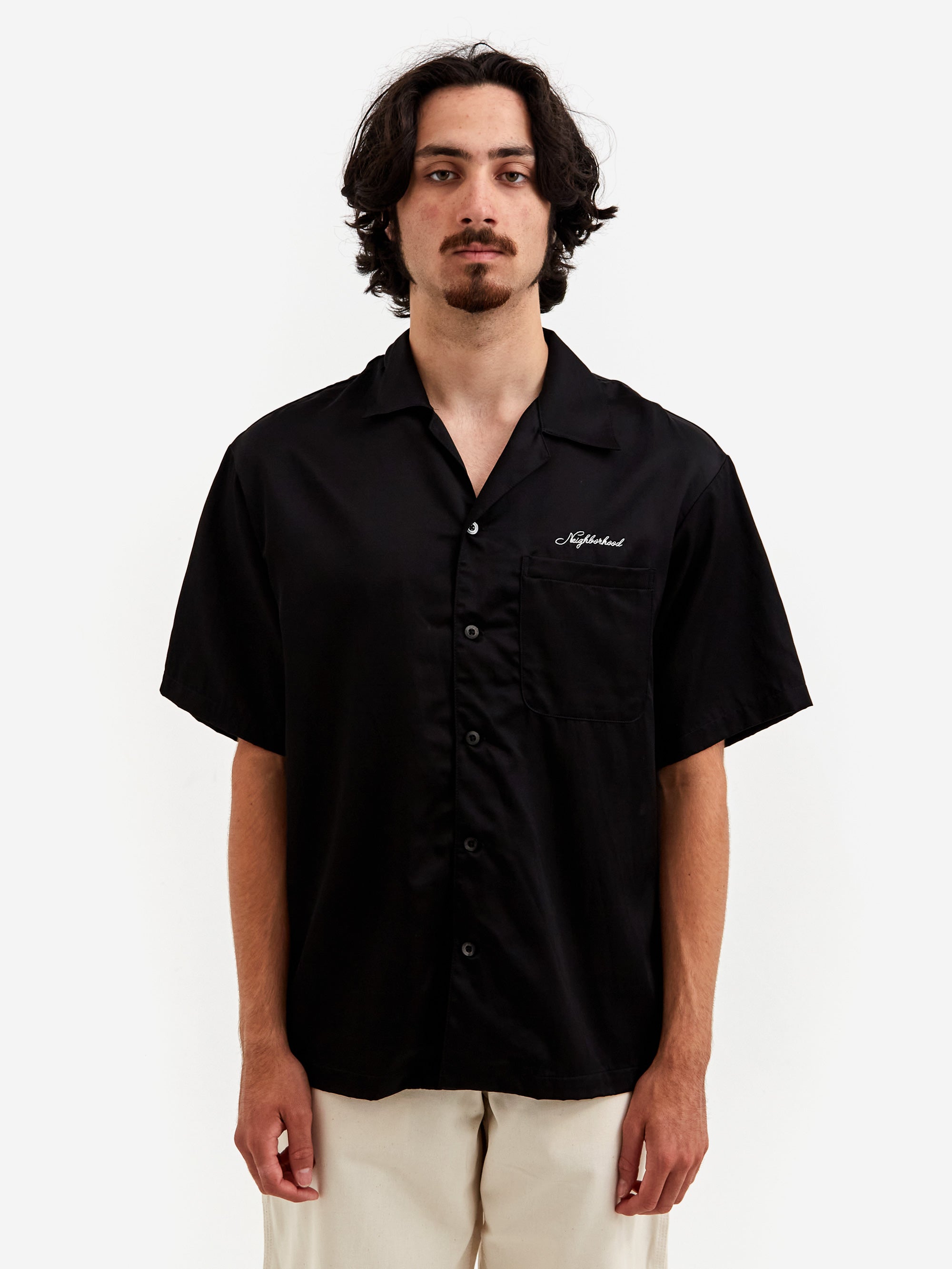 Neighborhood Solid-Colour Hawaiian Shirt SS - Black – Goodhood