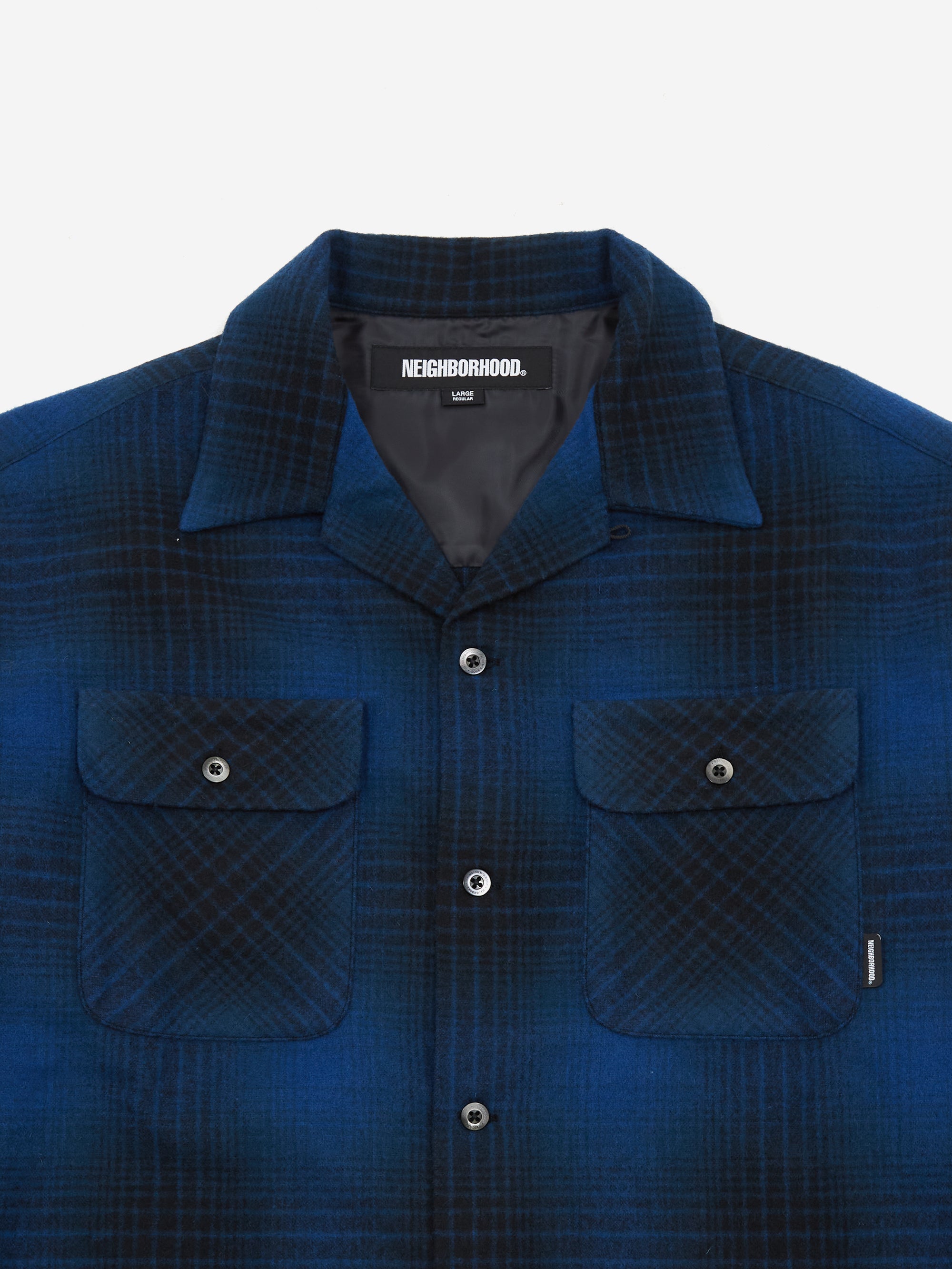 Neighborhood Wool Hombre Check Shirt Long Sleeve - Blue – Goodhood