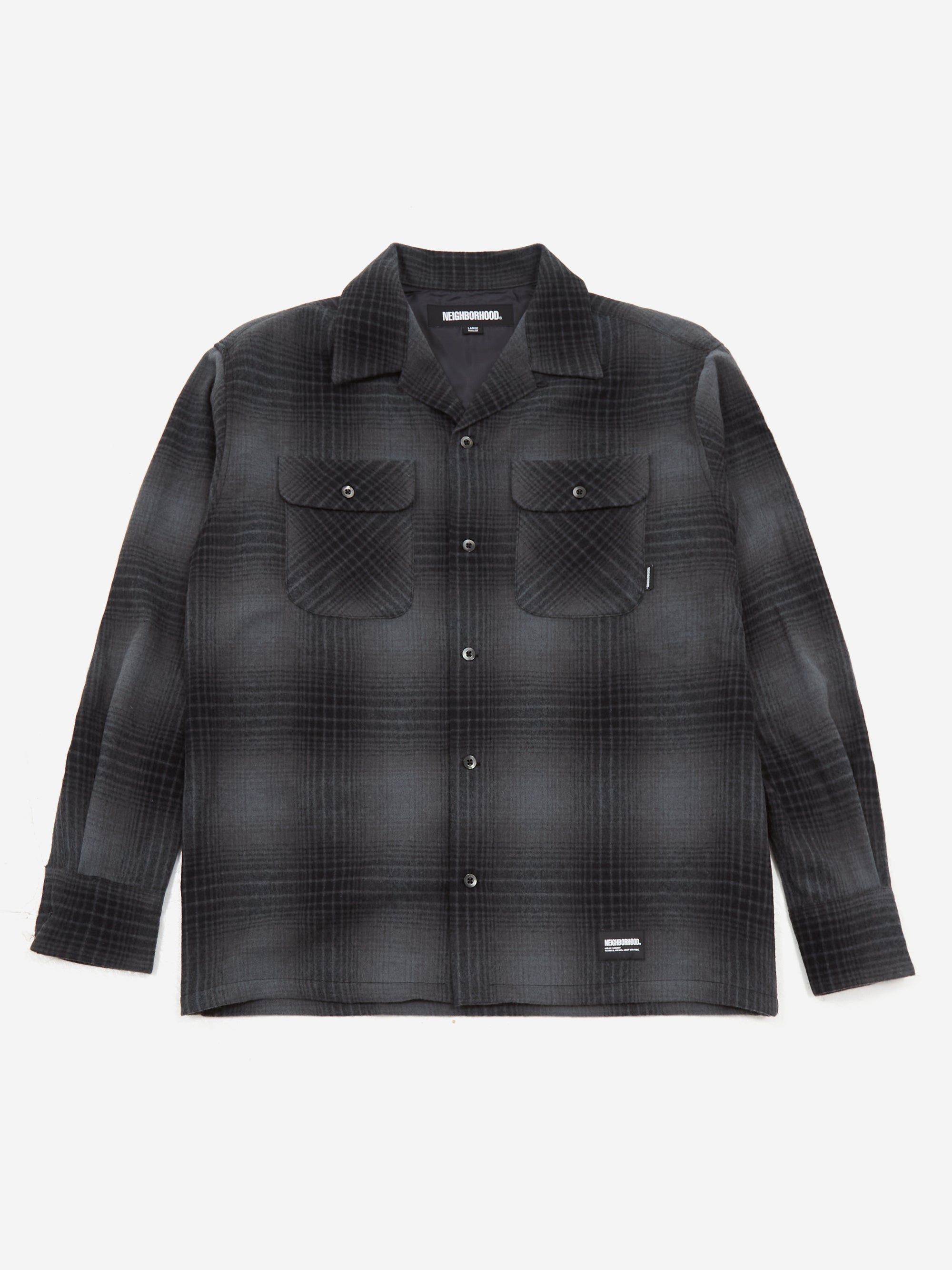 Neighborhood Wool Hombre Check Shirt Long Sleeve - Gray