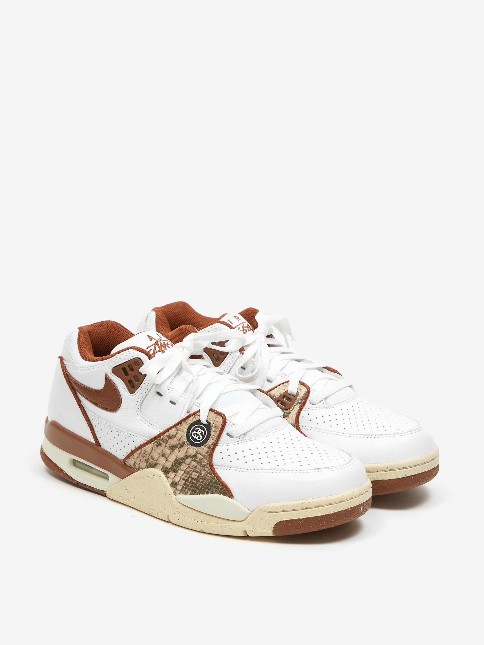 Nike x Stussy Air Flight '89 Low SP - White/Pecan-Fossil – Goodhood