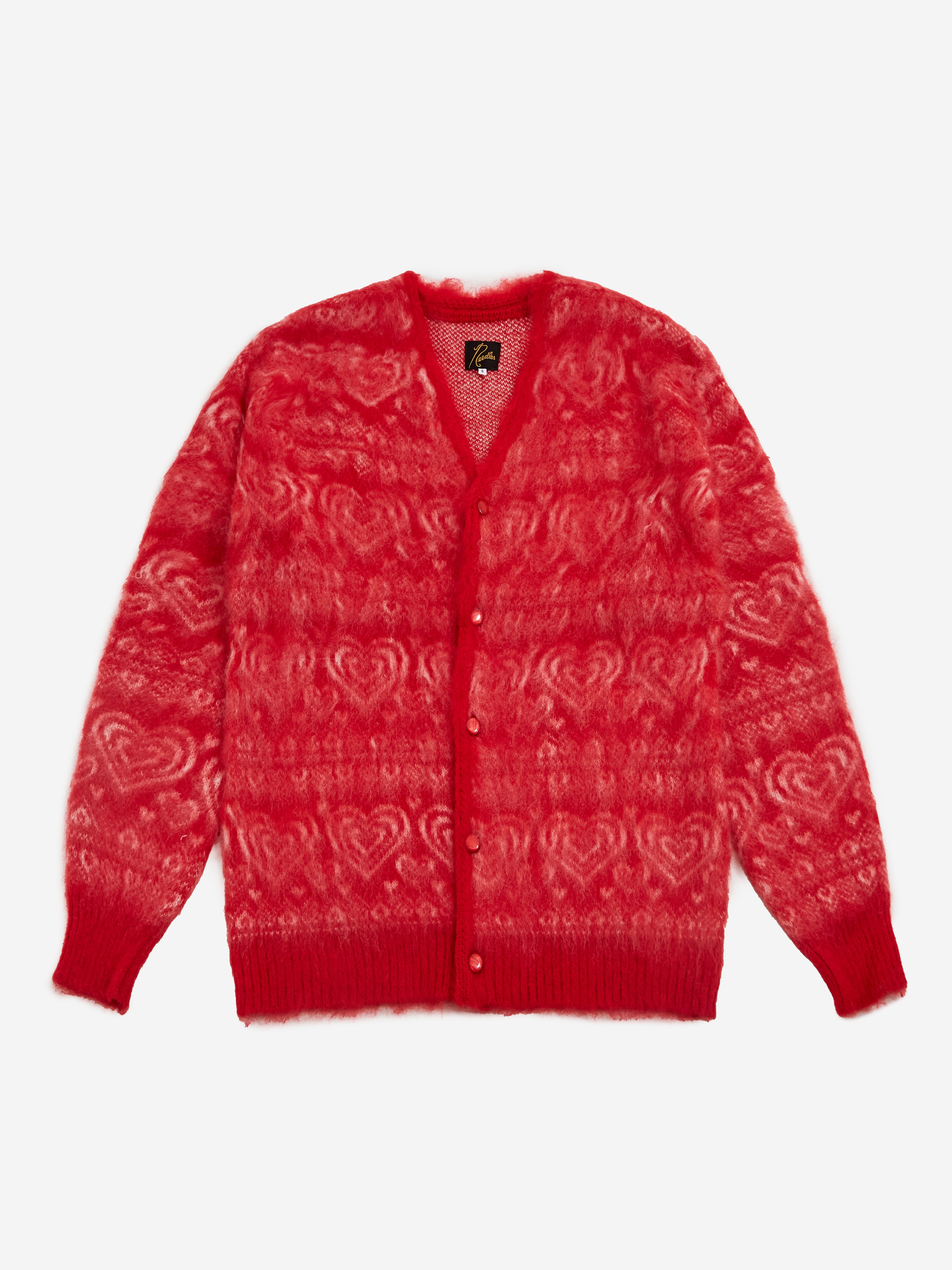 Needles Mohair Heart Cardigan - Red – Goodhood