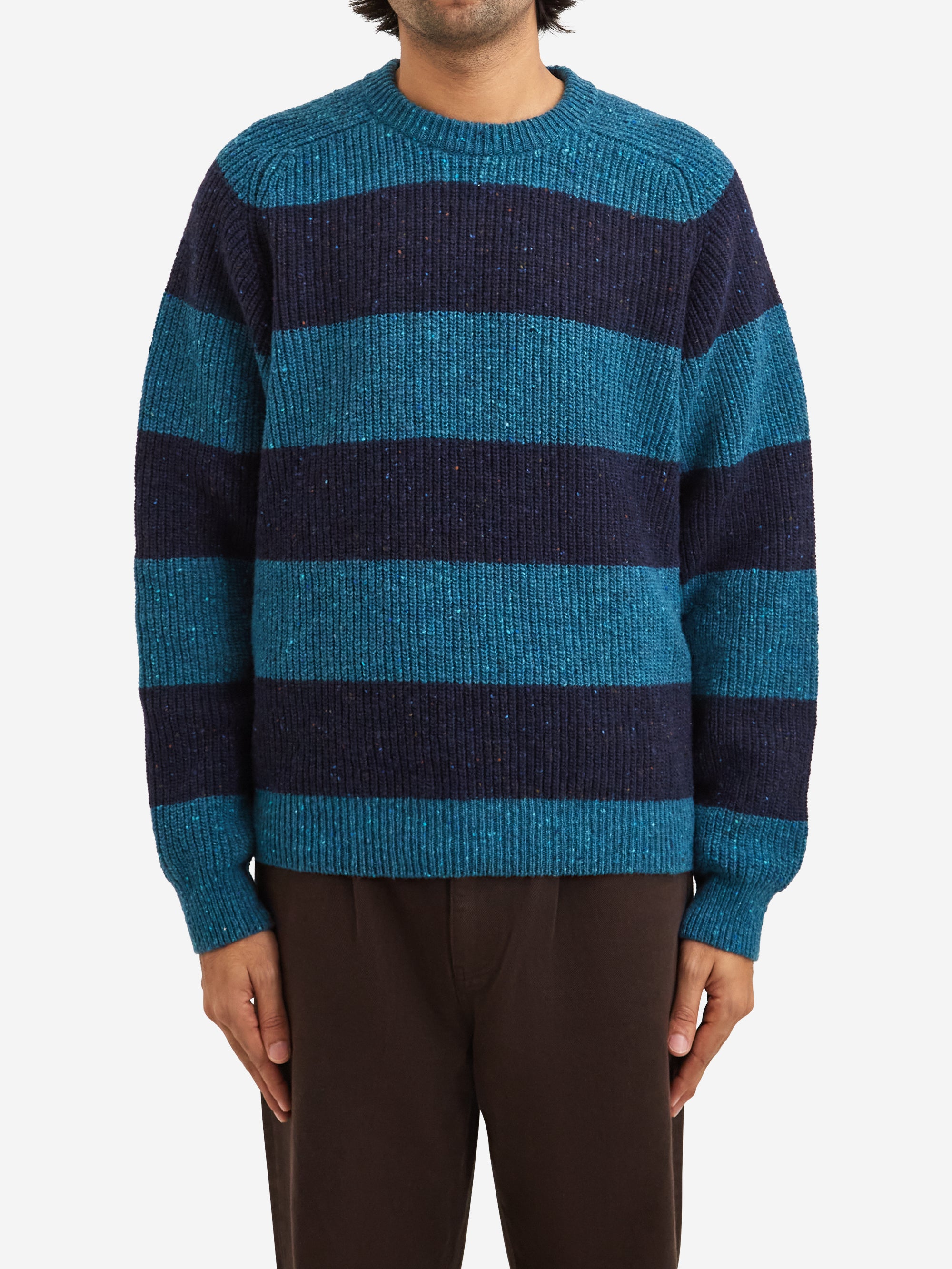  noah コラボニット NOAH Striped Donegal Sweater| ヤマダウェブコム
