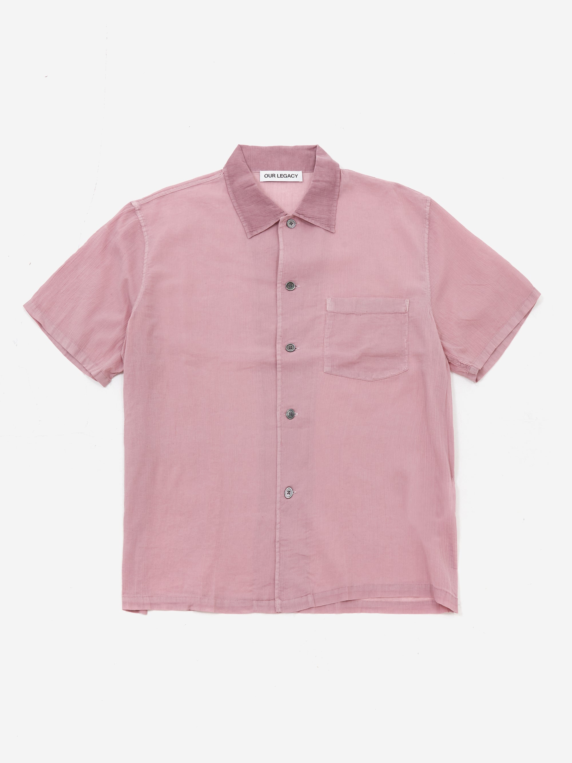 Our Legacy Box Shirt Shortsleeve - Dusted Lilac Coated Voile
