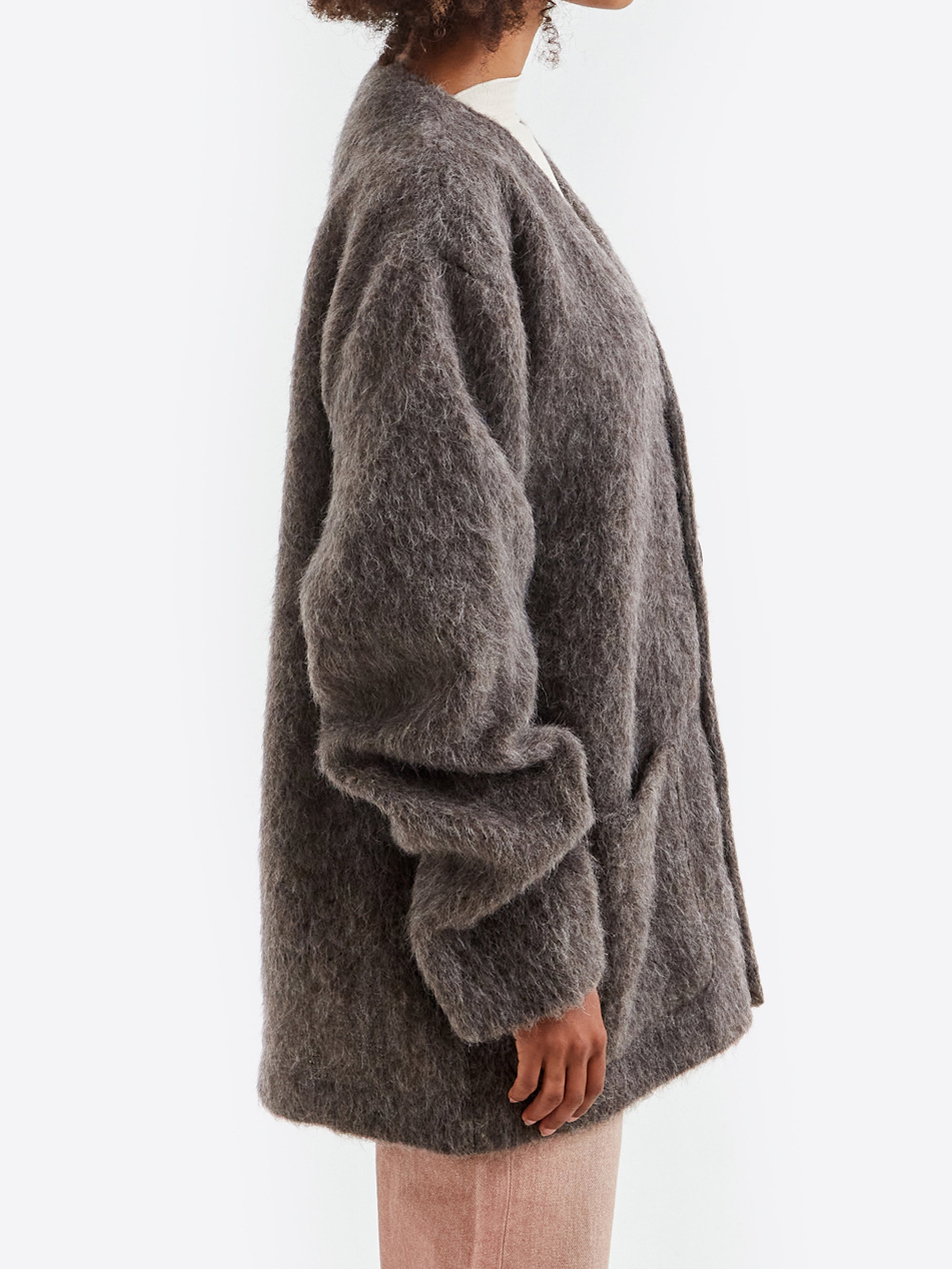 Our Legacy Cardigan W - Mole Grey Mohair