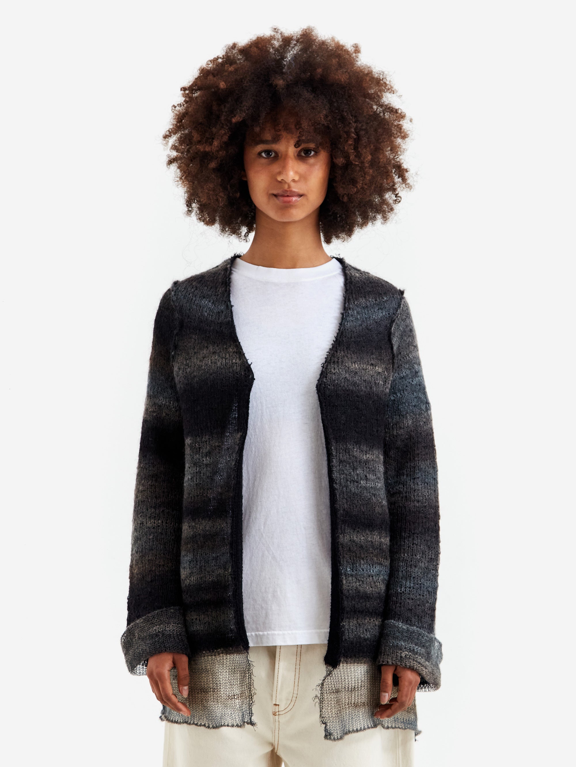 Perverze Double Mohair Narrow Cardigan - Black – Goodhood