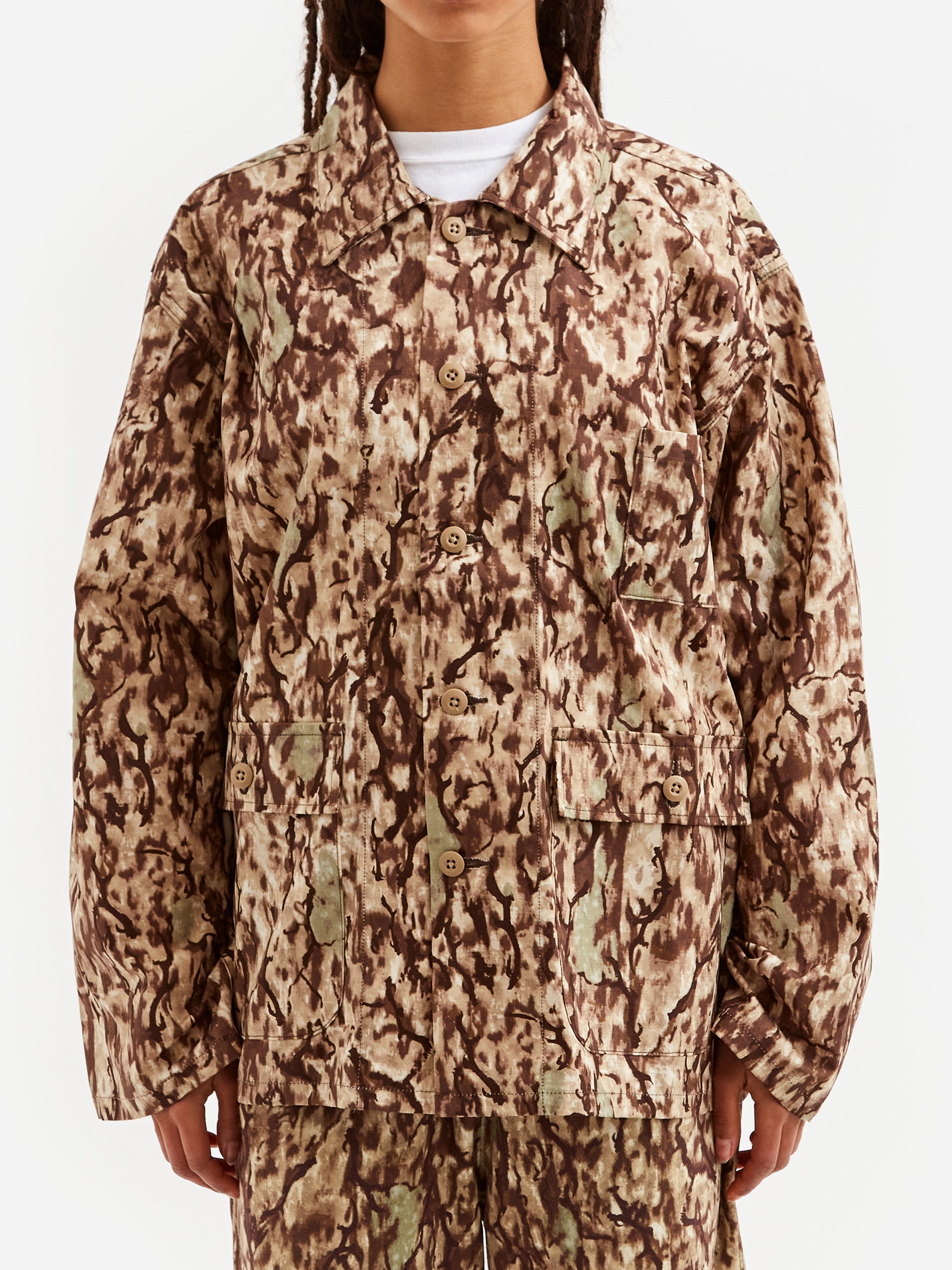 South2 West8 Hunting Shirt - Cotton Ripstop / Printed - Horn Camo