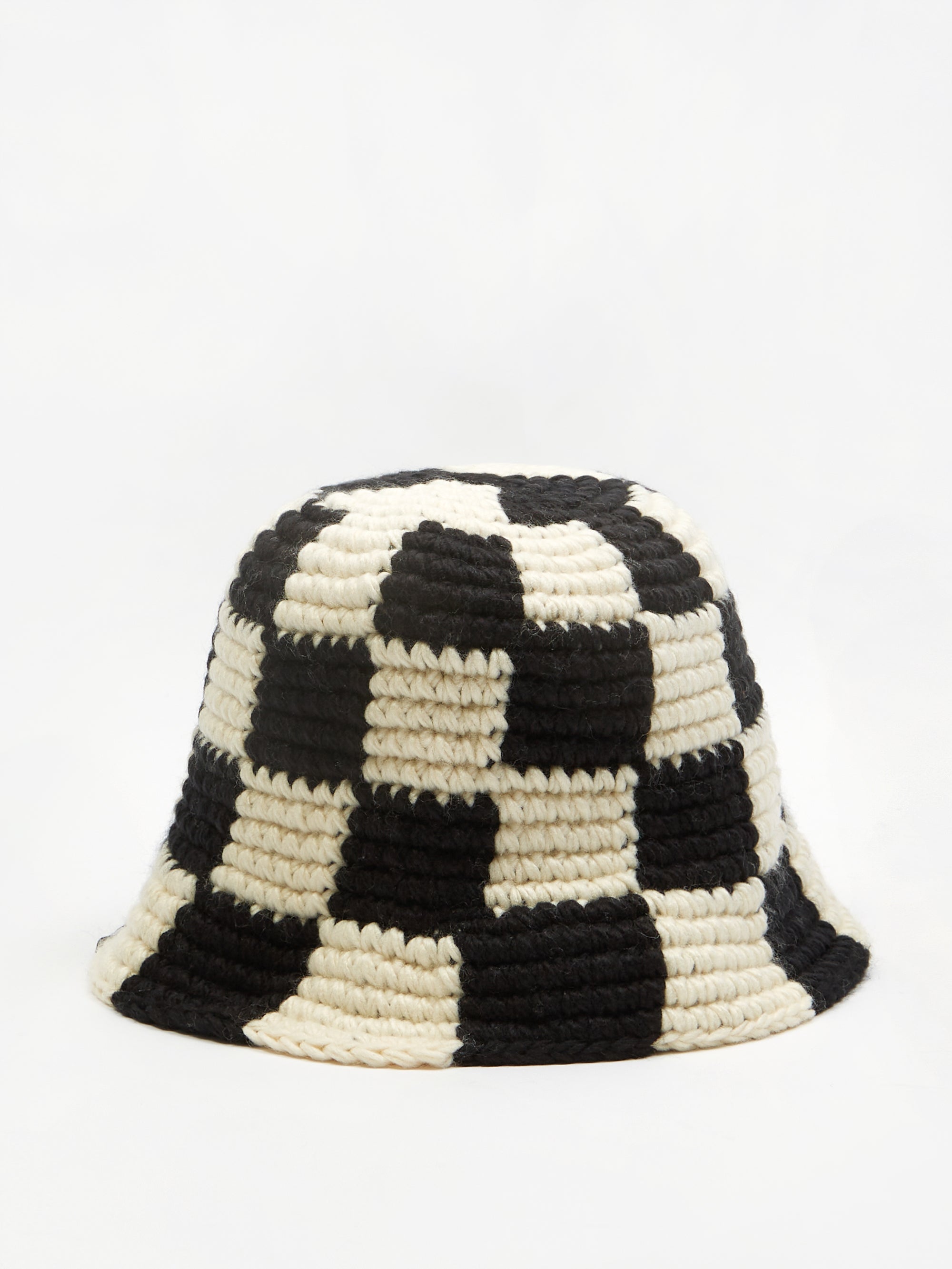 Stussy Checker Knit Bucket Hat - Black