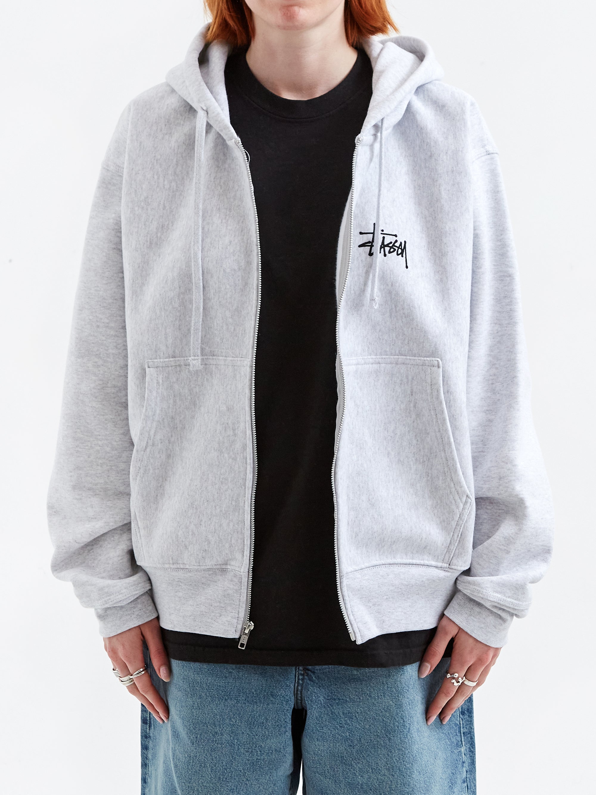 Stussy Basic Zip Hoodie Ash Heather – Goodhood - Main Image