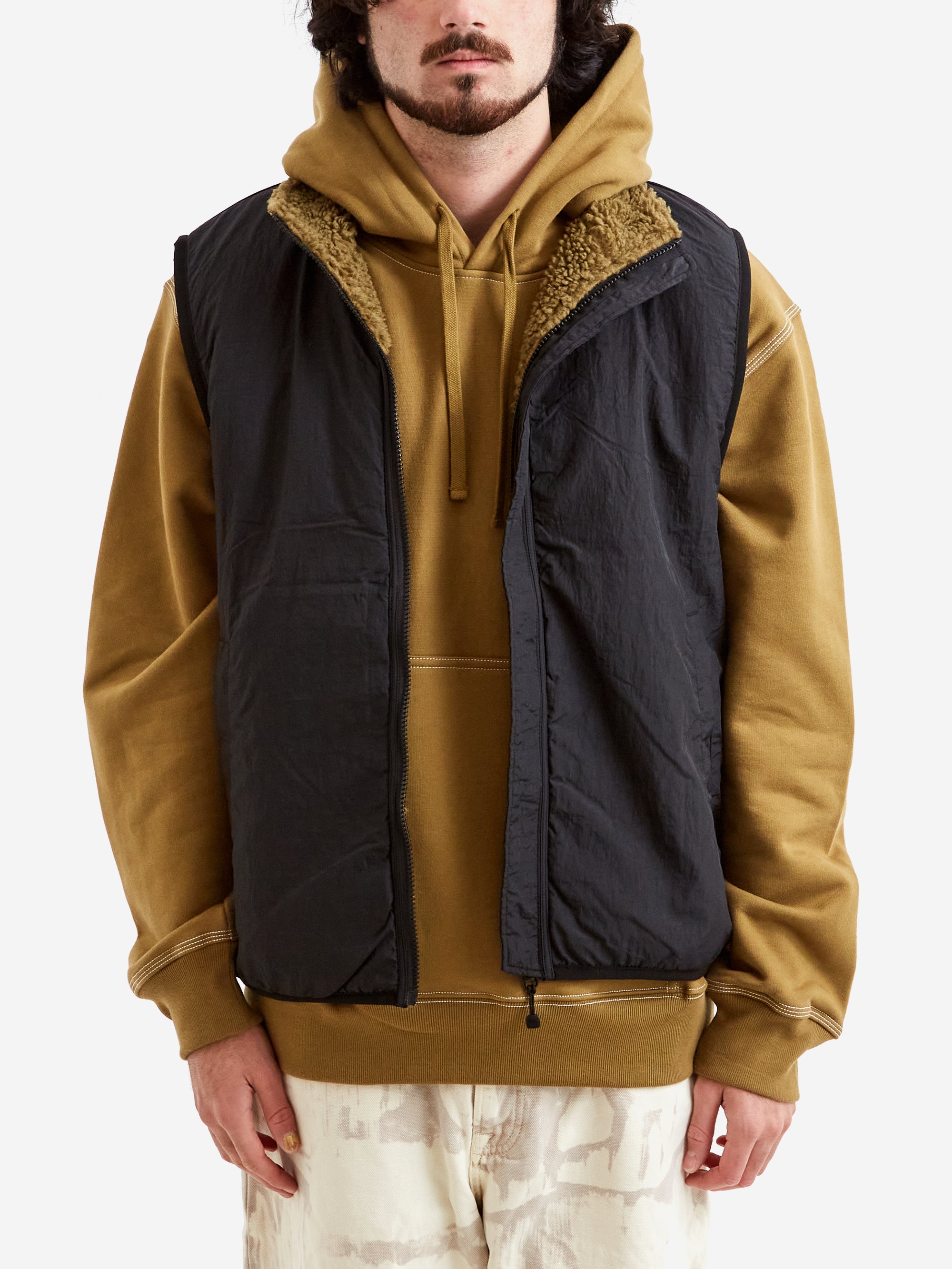 Stussy Sherpa Reversible Vest - Olive – Goodhood