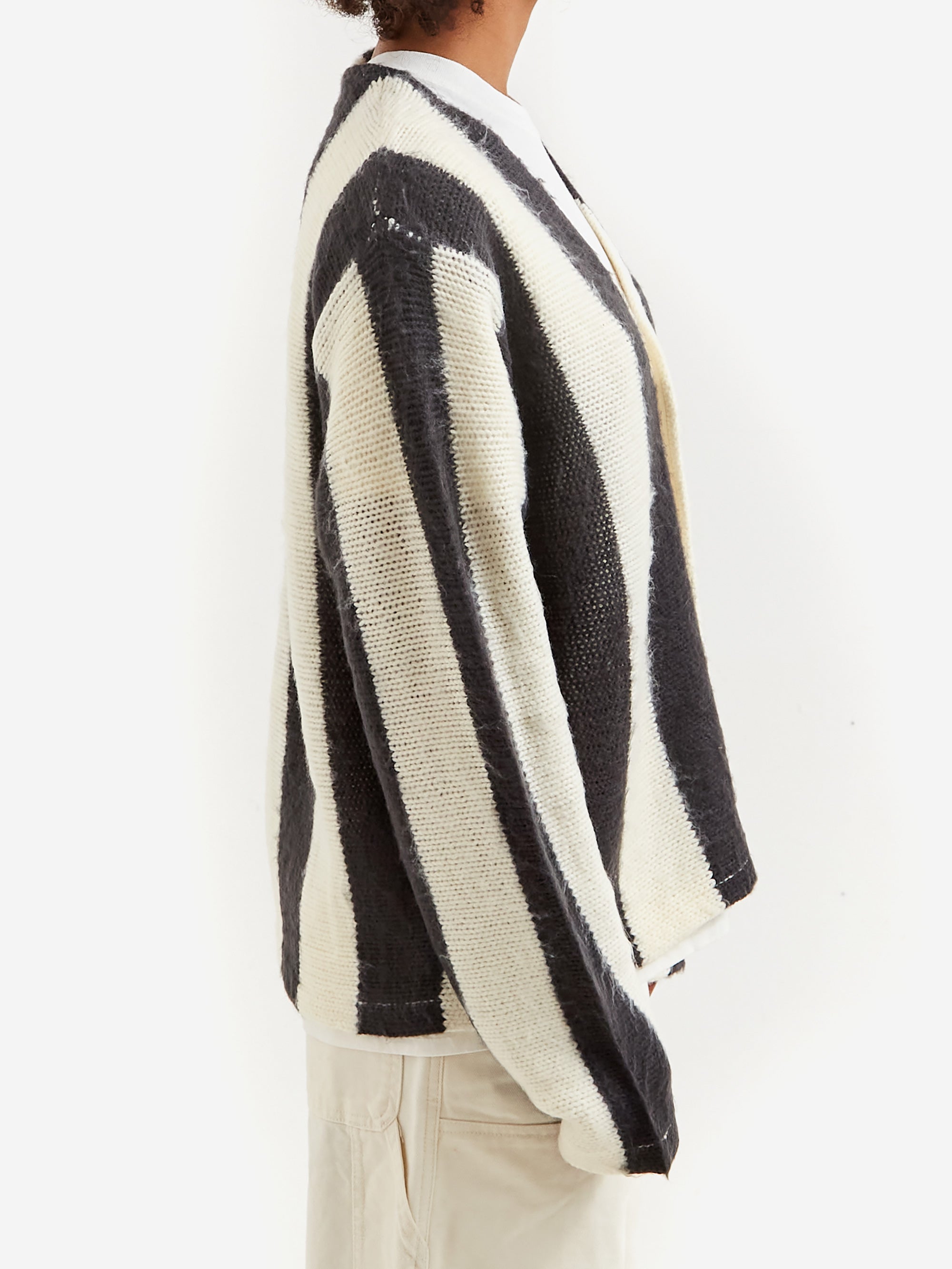 Stussy Stripe Brushed Cardigan W - Natural