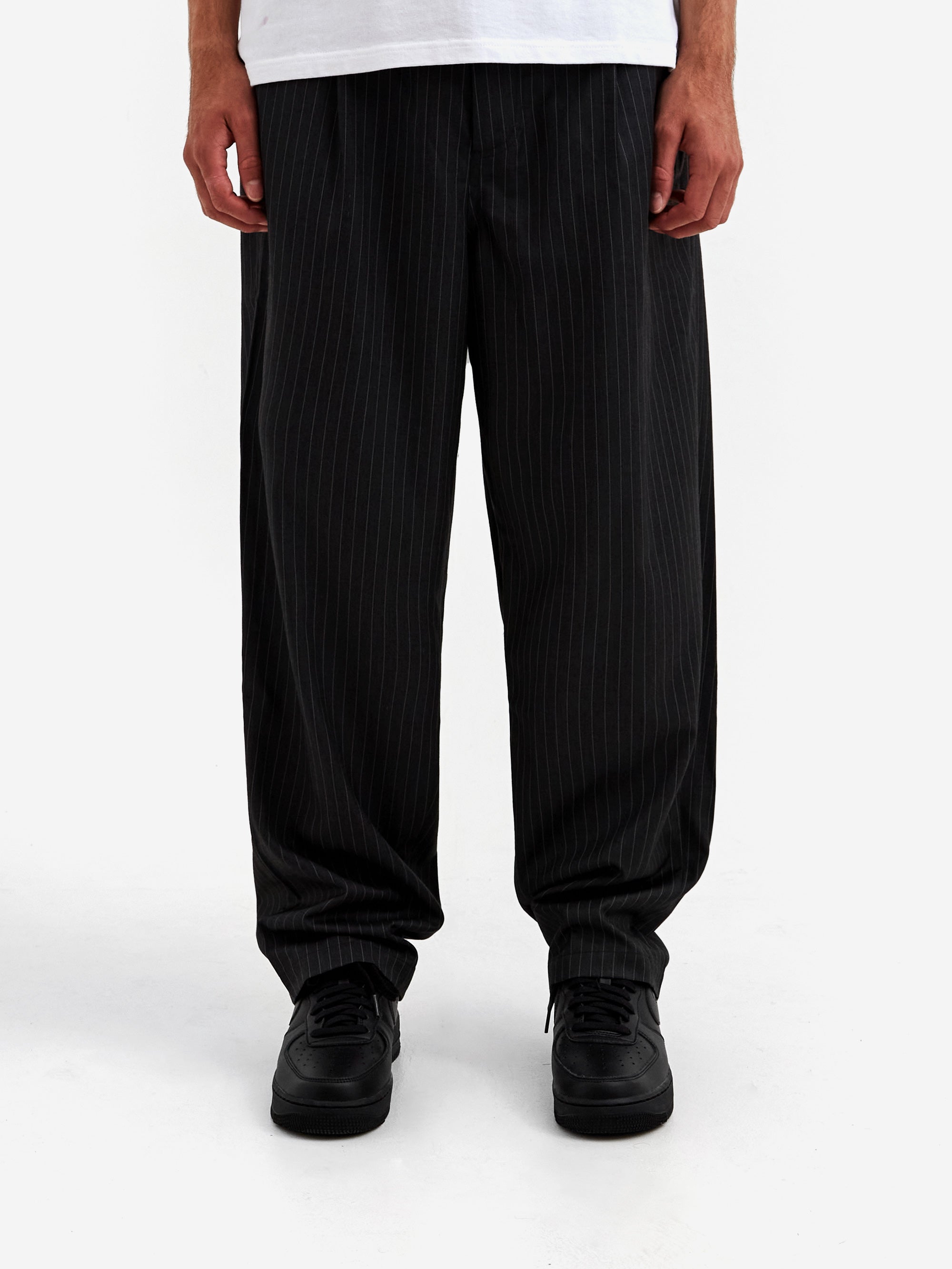 Stussy Stripe Volume Pleated Trouser - Black