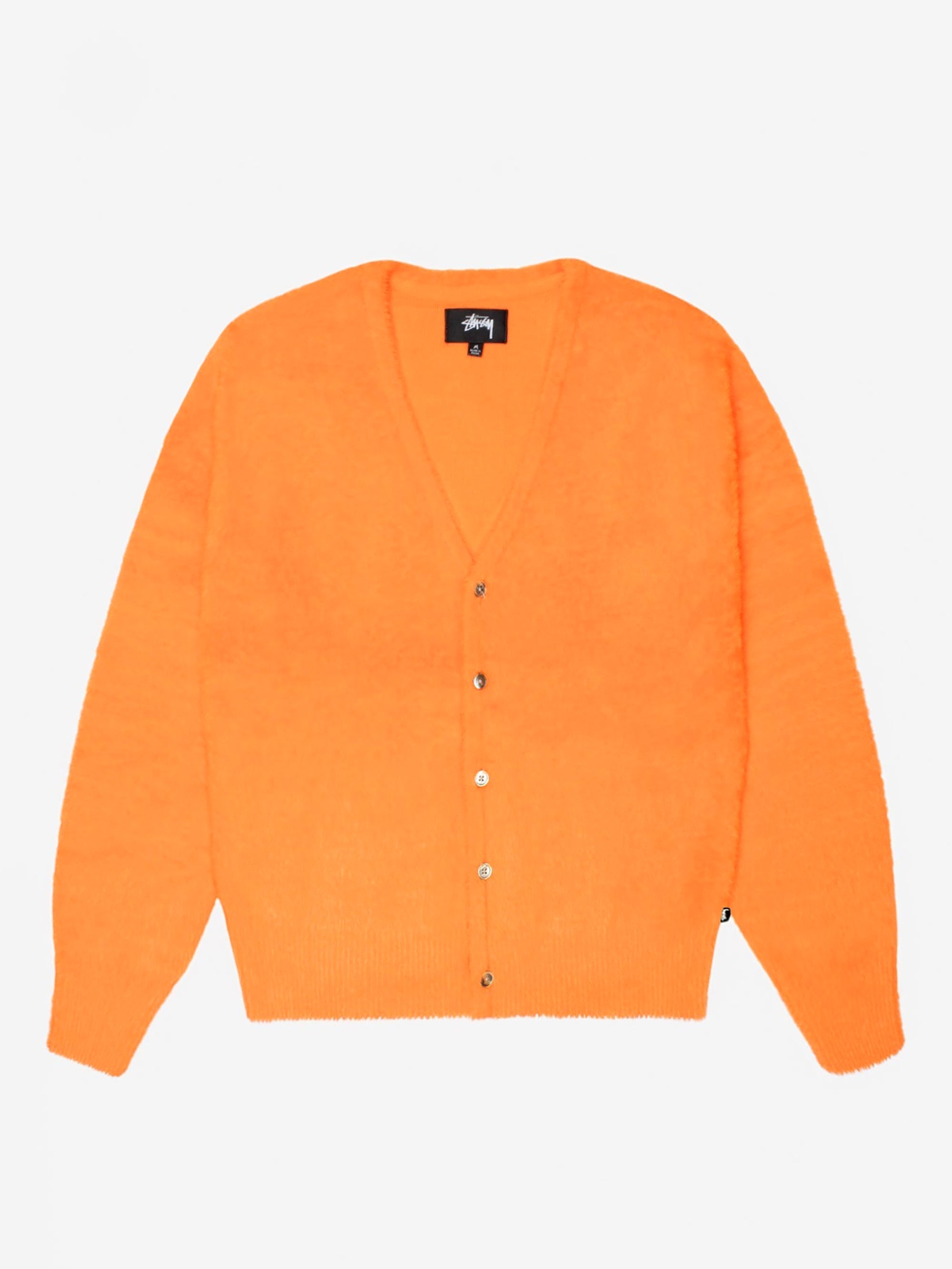 Stüssy Shaggy Cardigan - Red Orange – Goodhood