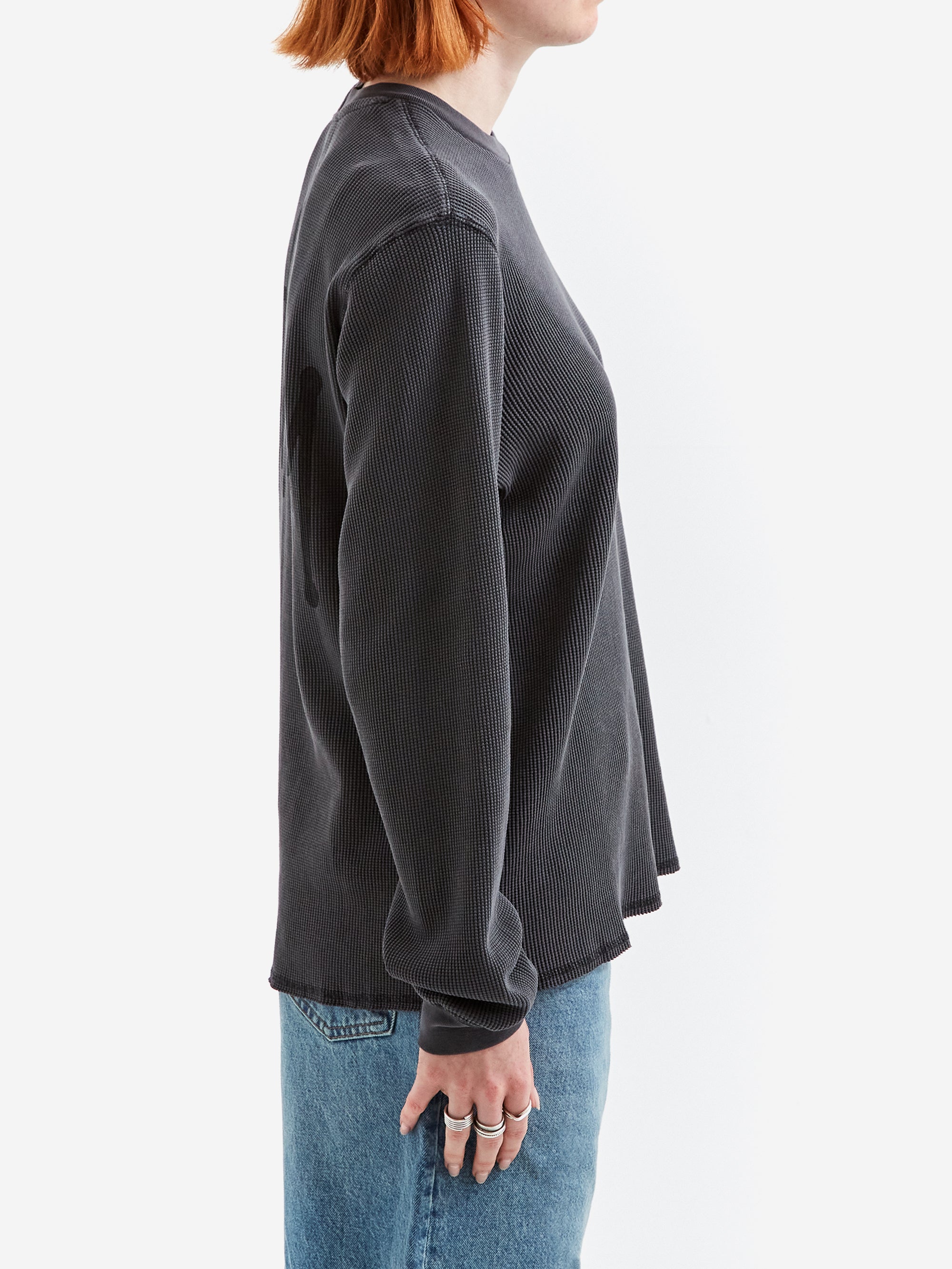 Stussy Basic Stock Long Sleeve Thermal - Washed Black – Goodhood