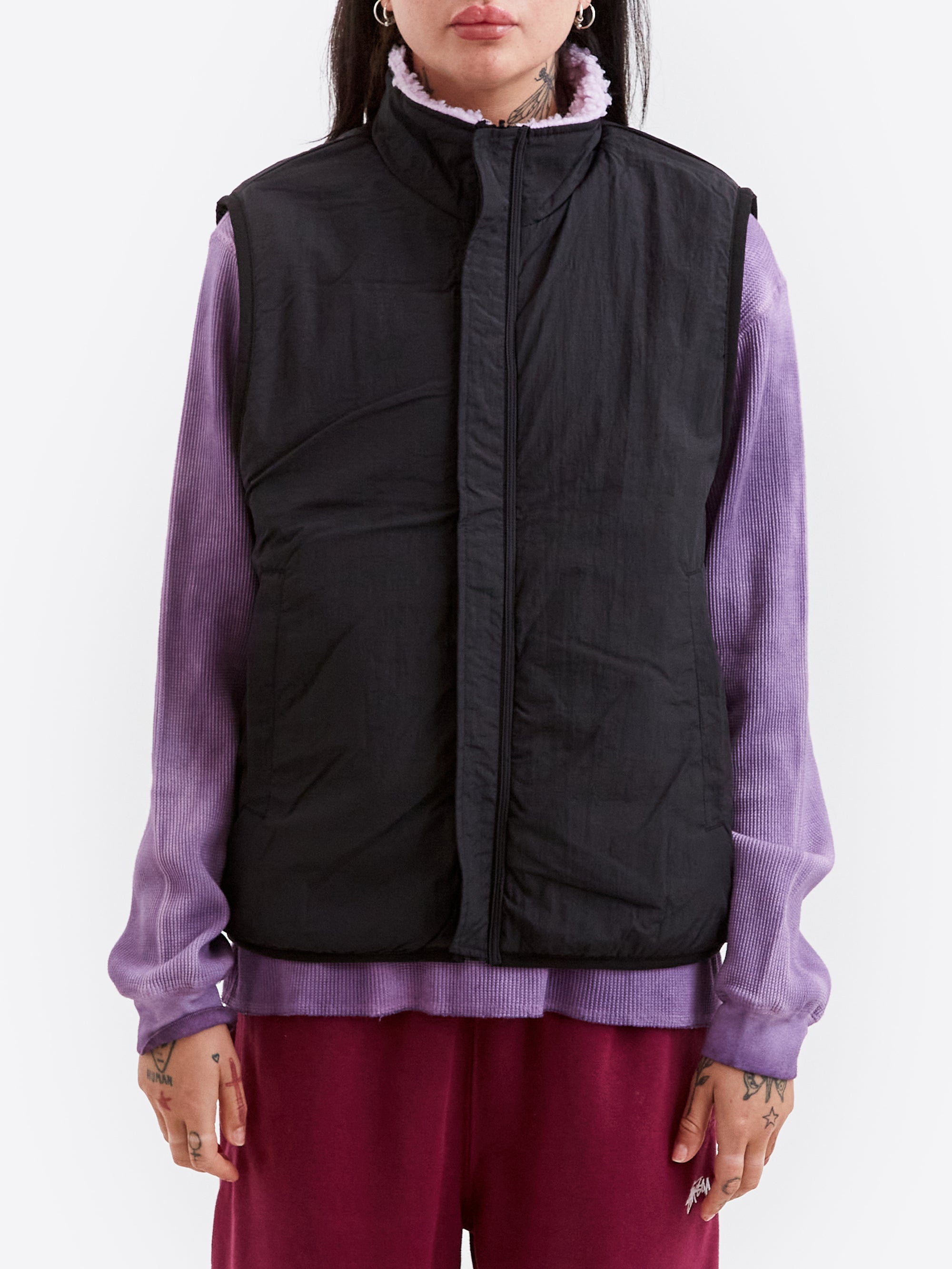 Stussy Sherpa Reversible Vest W - Lavender