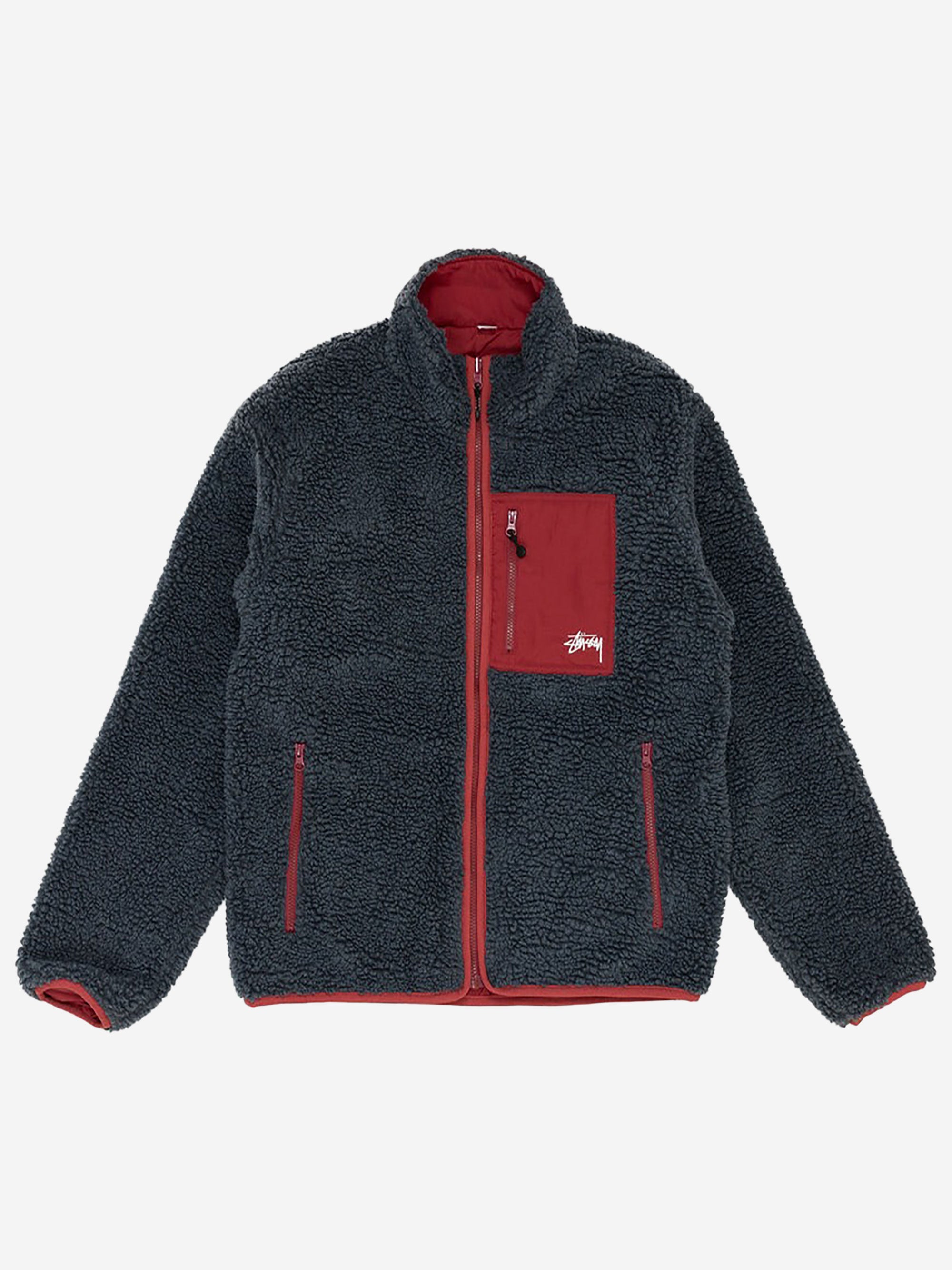 Stussy Sherpa Reversible Jacket - Smoke – Goodhood