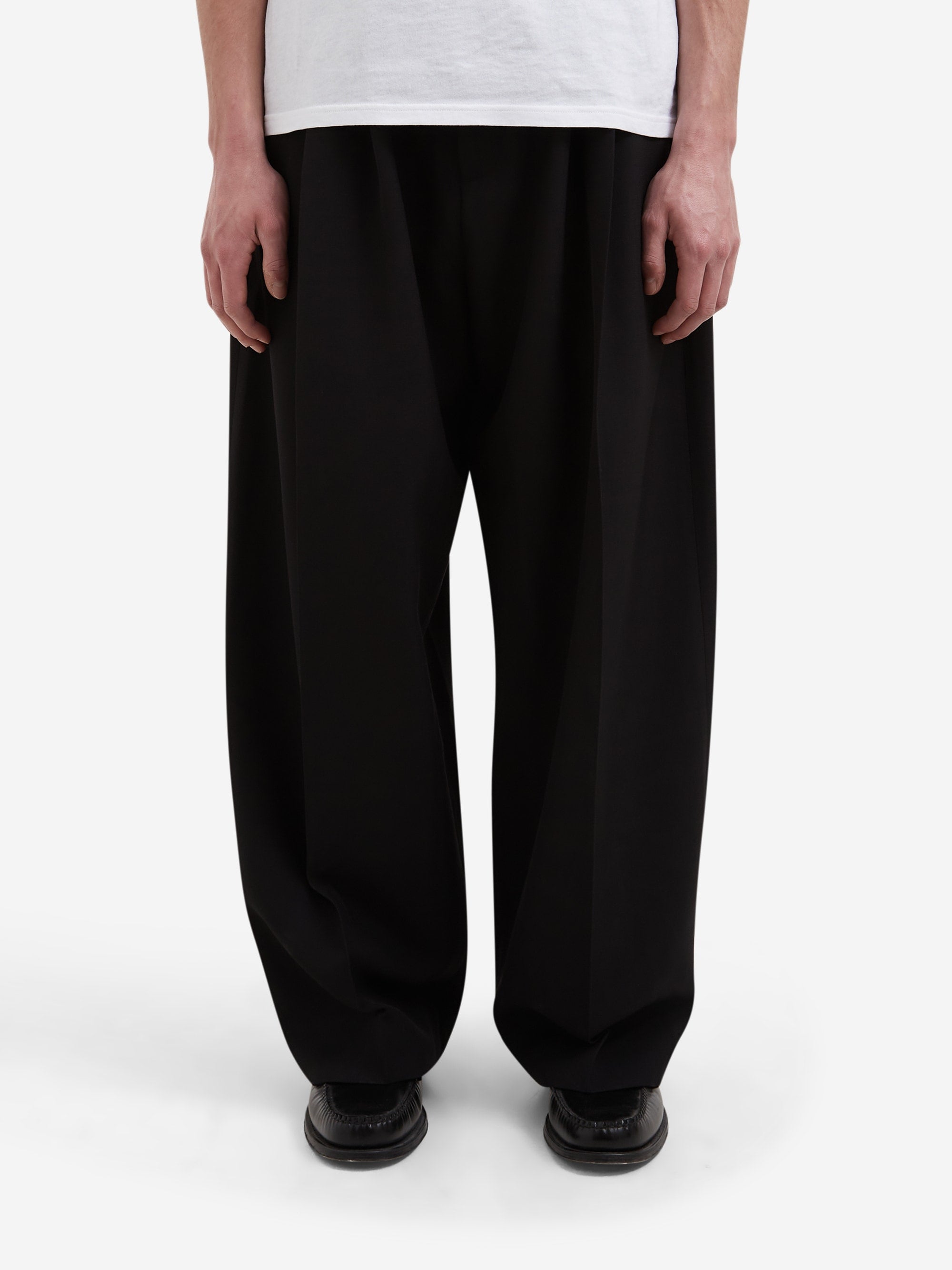 Studio Nicholson Line Double Pleat Volume Pant - Black – Goodhood