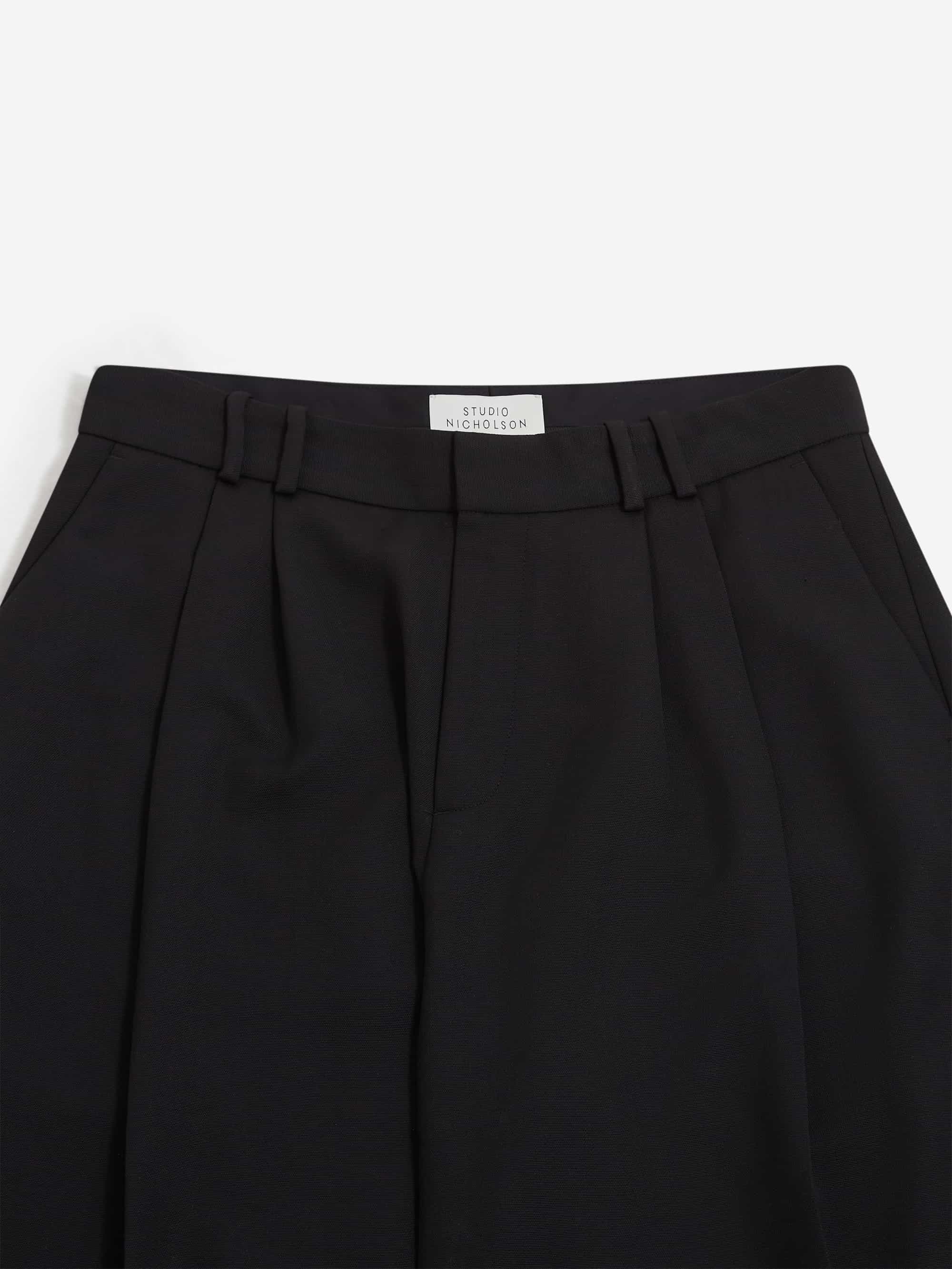 Studio Nicholson Line Double Pleat Volume Pant - Black – Goodhood