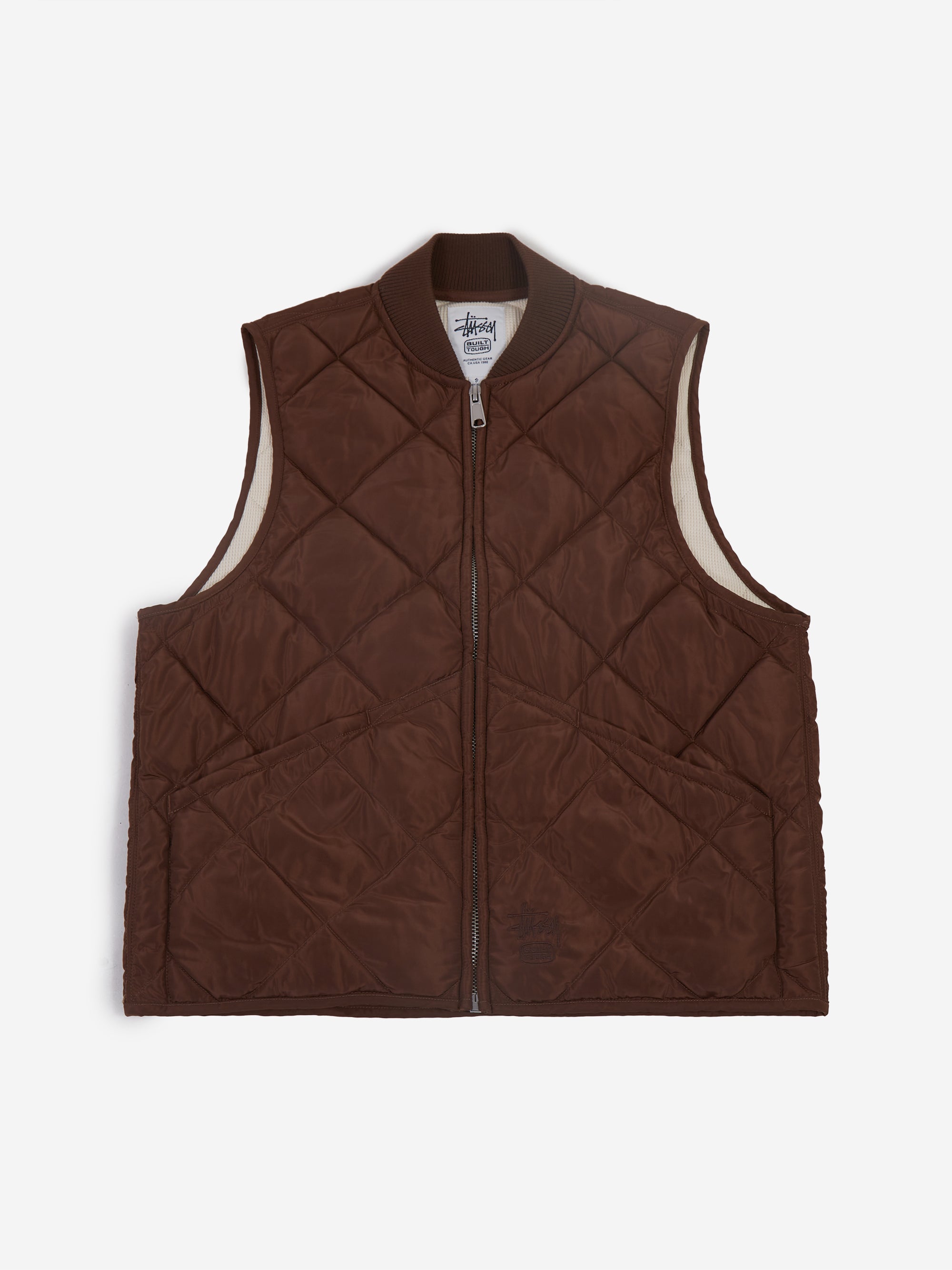 【美品】STUSSY PRIMALOFT QUILTED VEST Mサイズ 大人気【STUSSY】THERMAL LINED QUILTED VEST ☆ ベスト (STUSSY