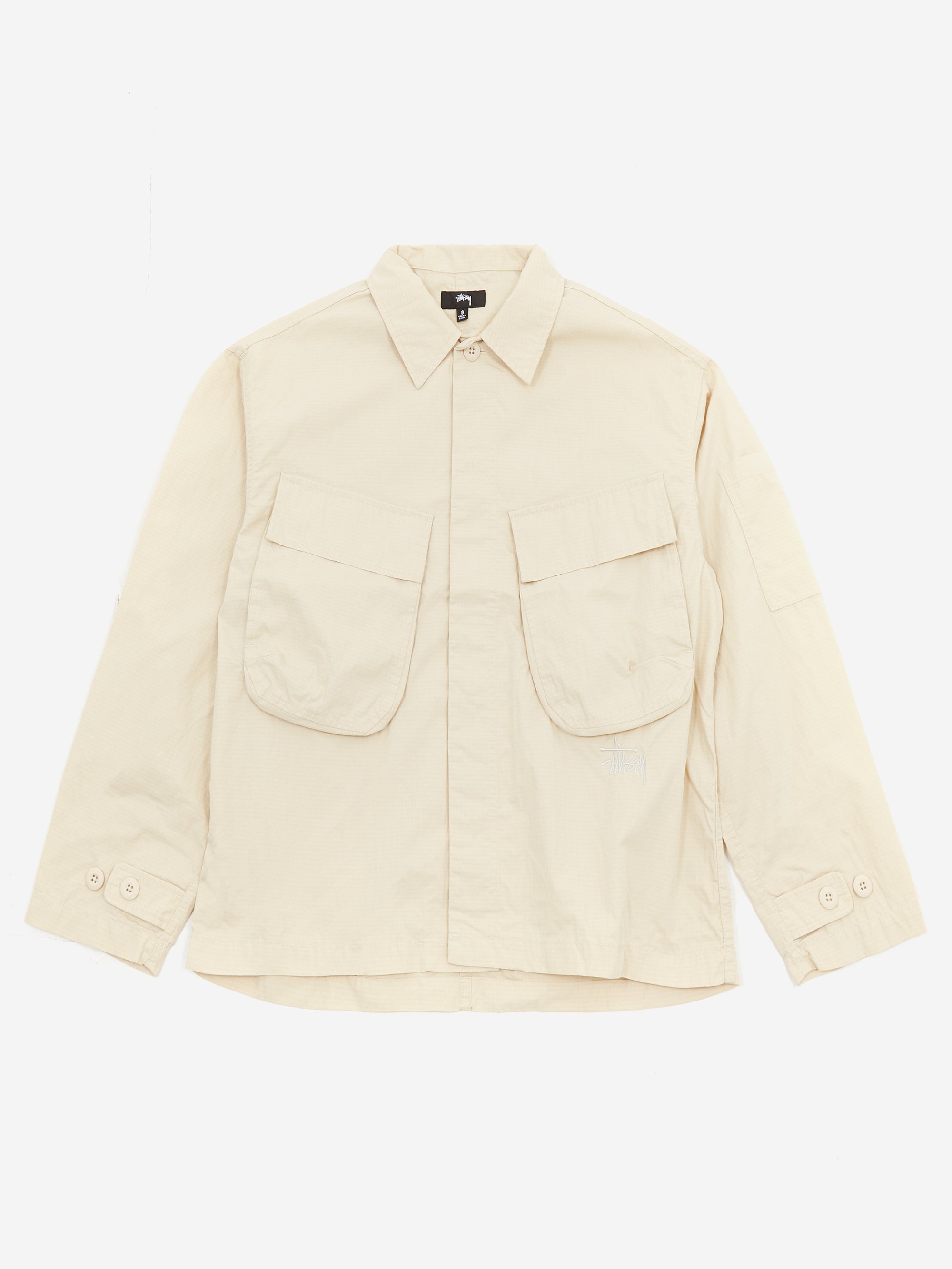 Stüssy Military Long Sleeve Overshirt - Bone – Goodhood