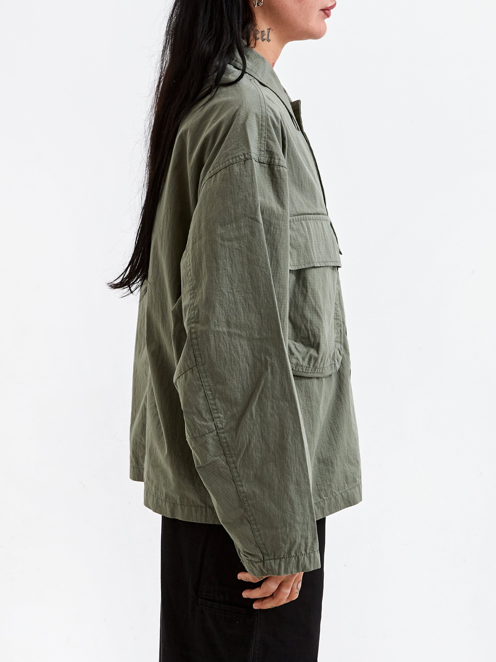 ジャケット・アウター stussy MILITARY OVERSHIRT MILITARY LS OVERSHIRT - OLIVE I STUSSY - Momentum Clothing