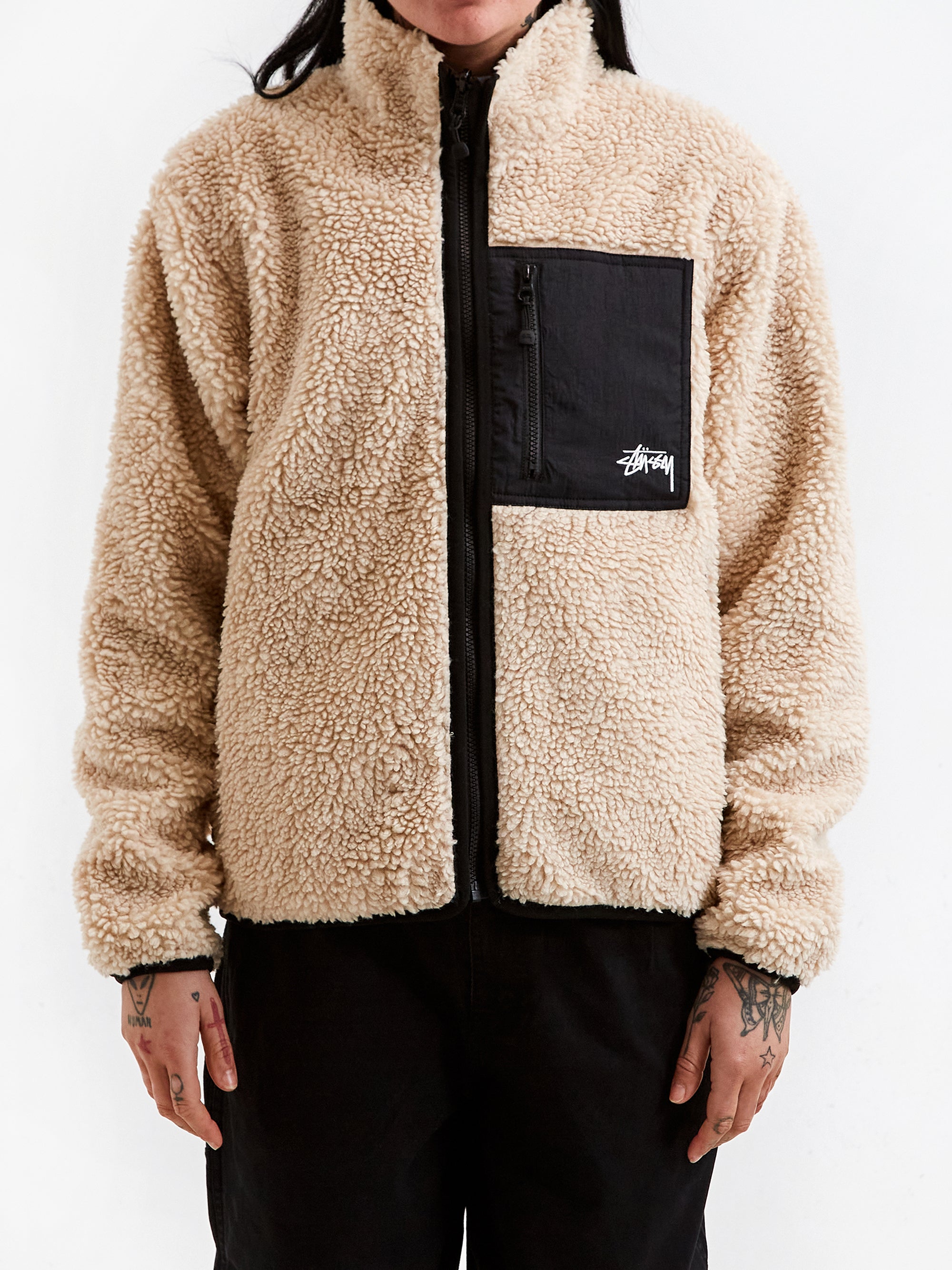 Stüssy Sherpa Reversible Jacket - Beige