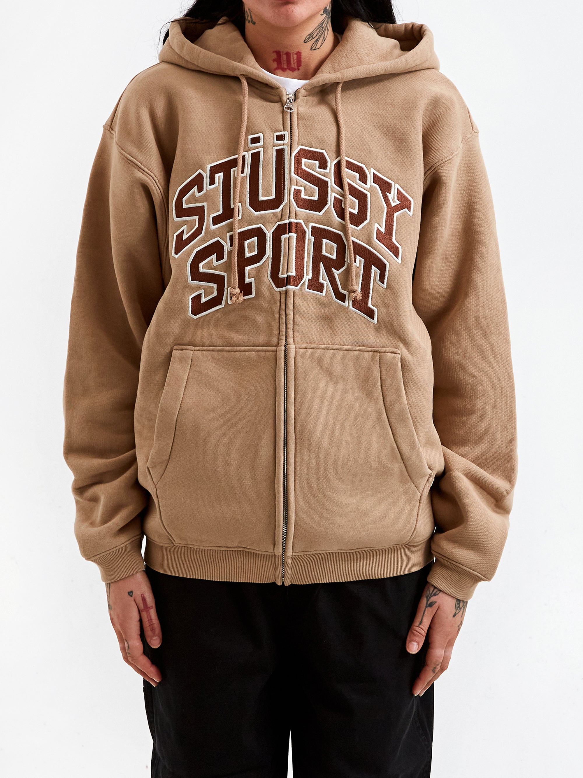 Stüssy Sport Zip Hoodie Tan – Goodhood