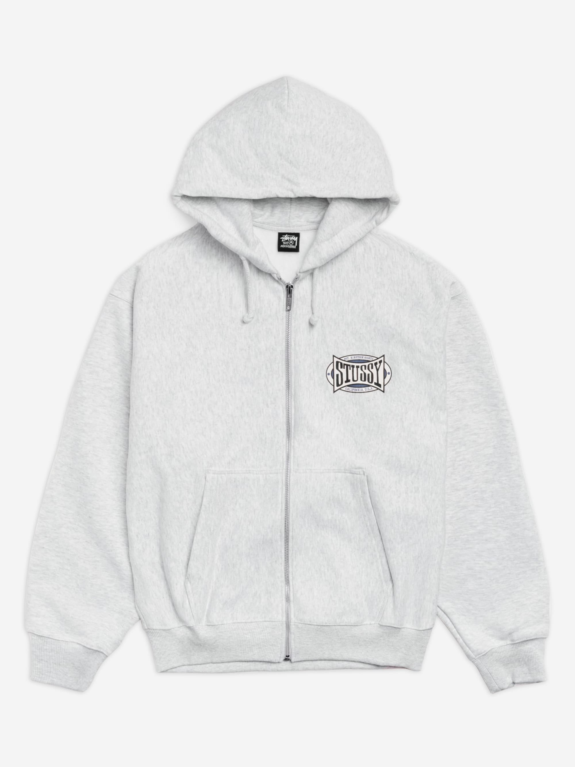 Stussy Champion Oval Zip Hood - Ash Heather – Goodhood