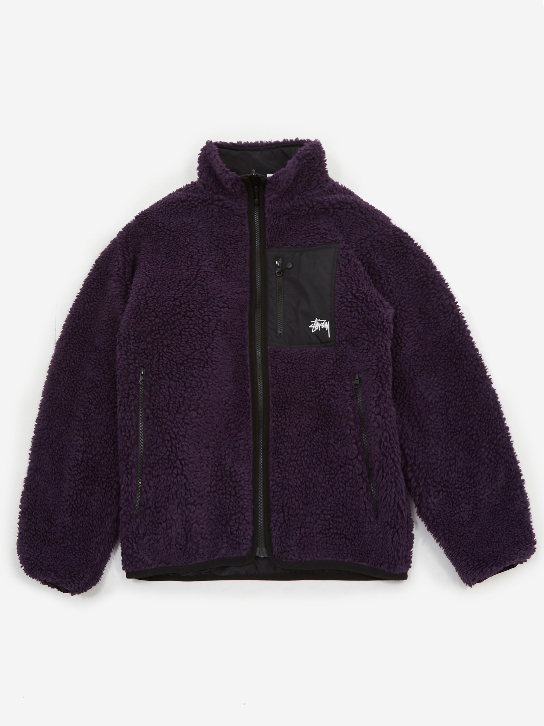 Stüssy Sherpa Reversible Jacket Purple – Goodhood