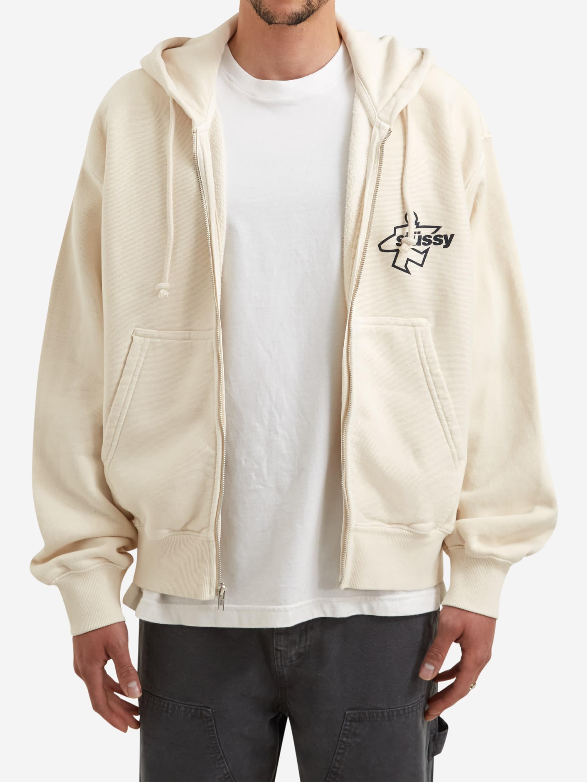 Stussy Surf Size Gar. Dyed Zip Hood - Bone – Goodhood