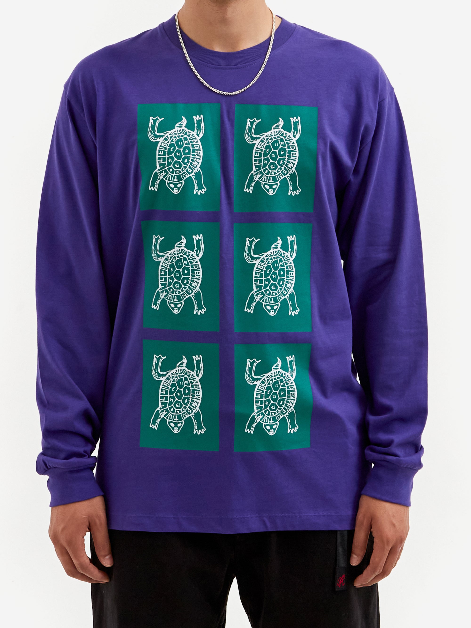 T.I.M.E. Turtle Tiles Long Sleeve T Shirt Dark Purple Goodhood