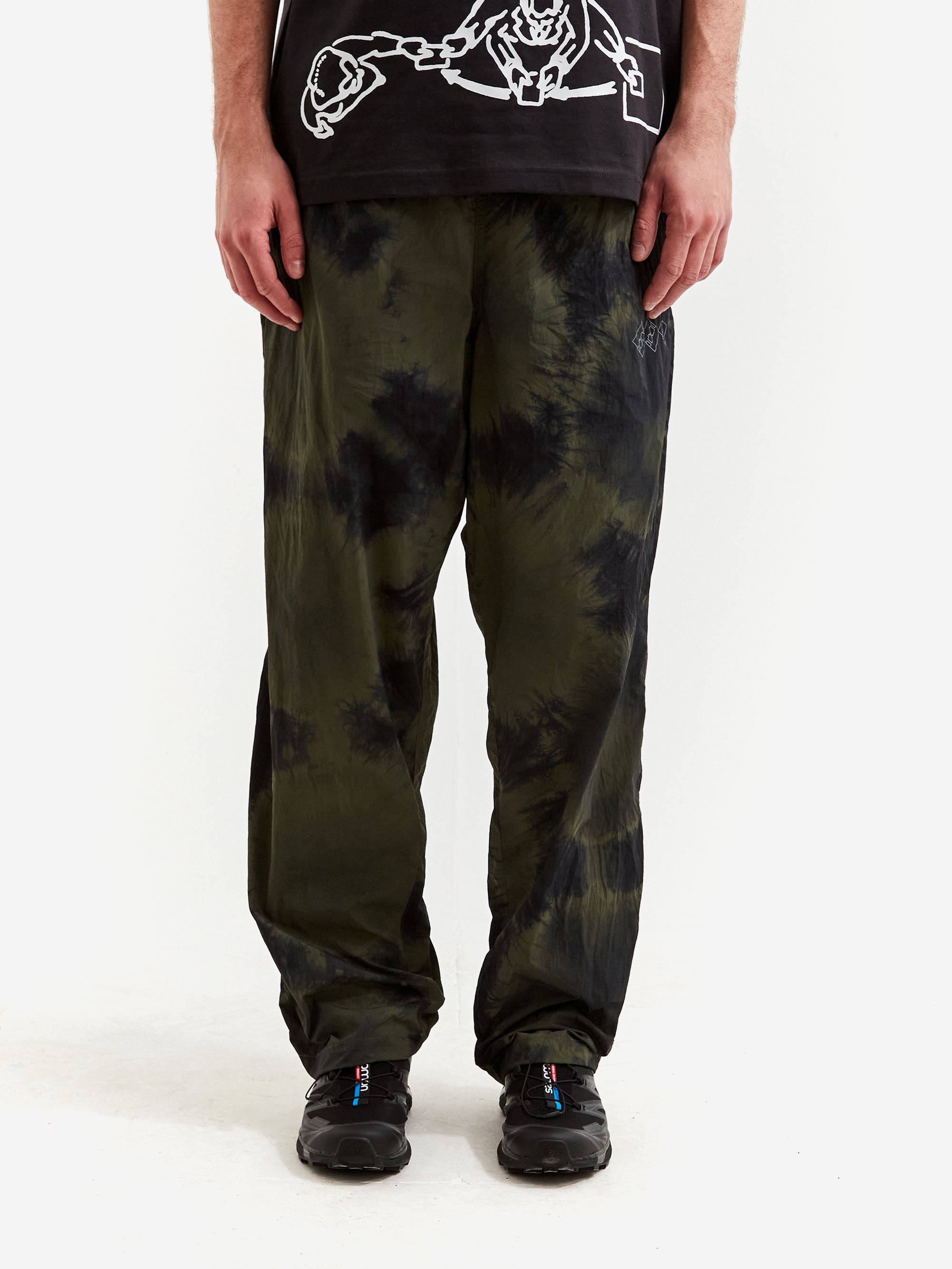 The Trilogy Tapes TTT Tech Beach Pants - Black/Olive Marble – Goodhood