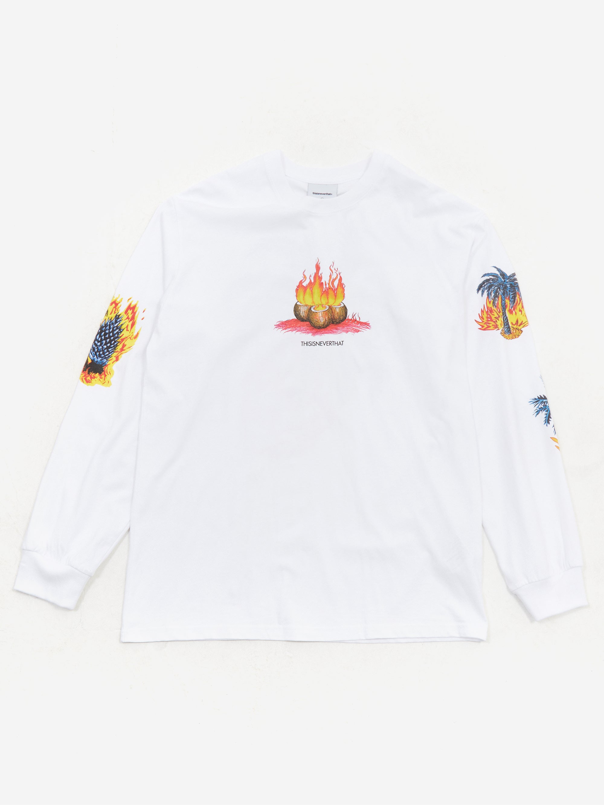 thisisneverthat Burning Palm Tree Long Sleeve T-Shirt - White