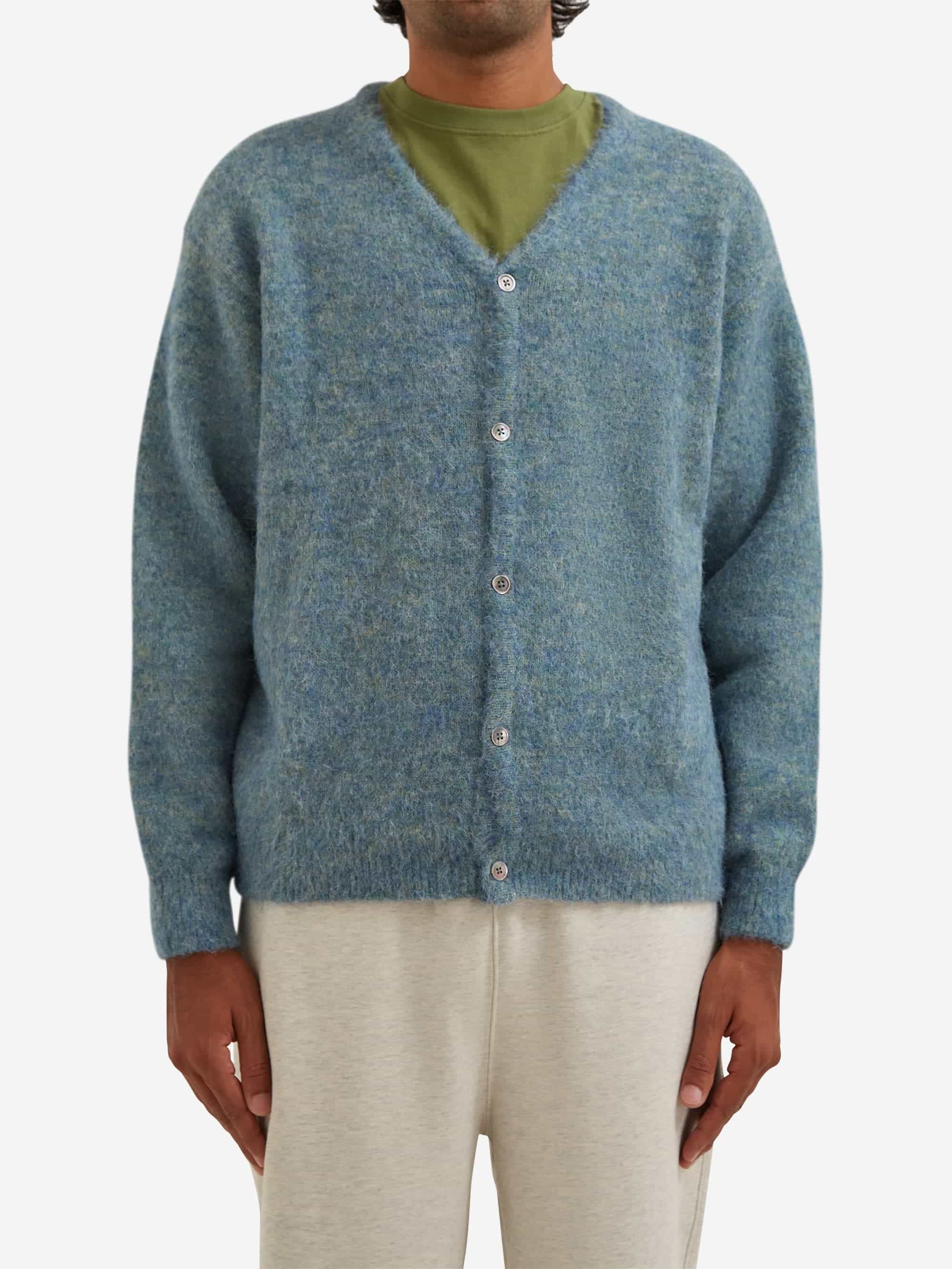 Thisisneverthat Hairy Knit Cardigan - Teal – Goodhood
