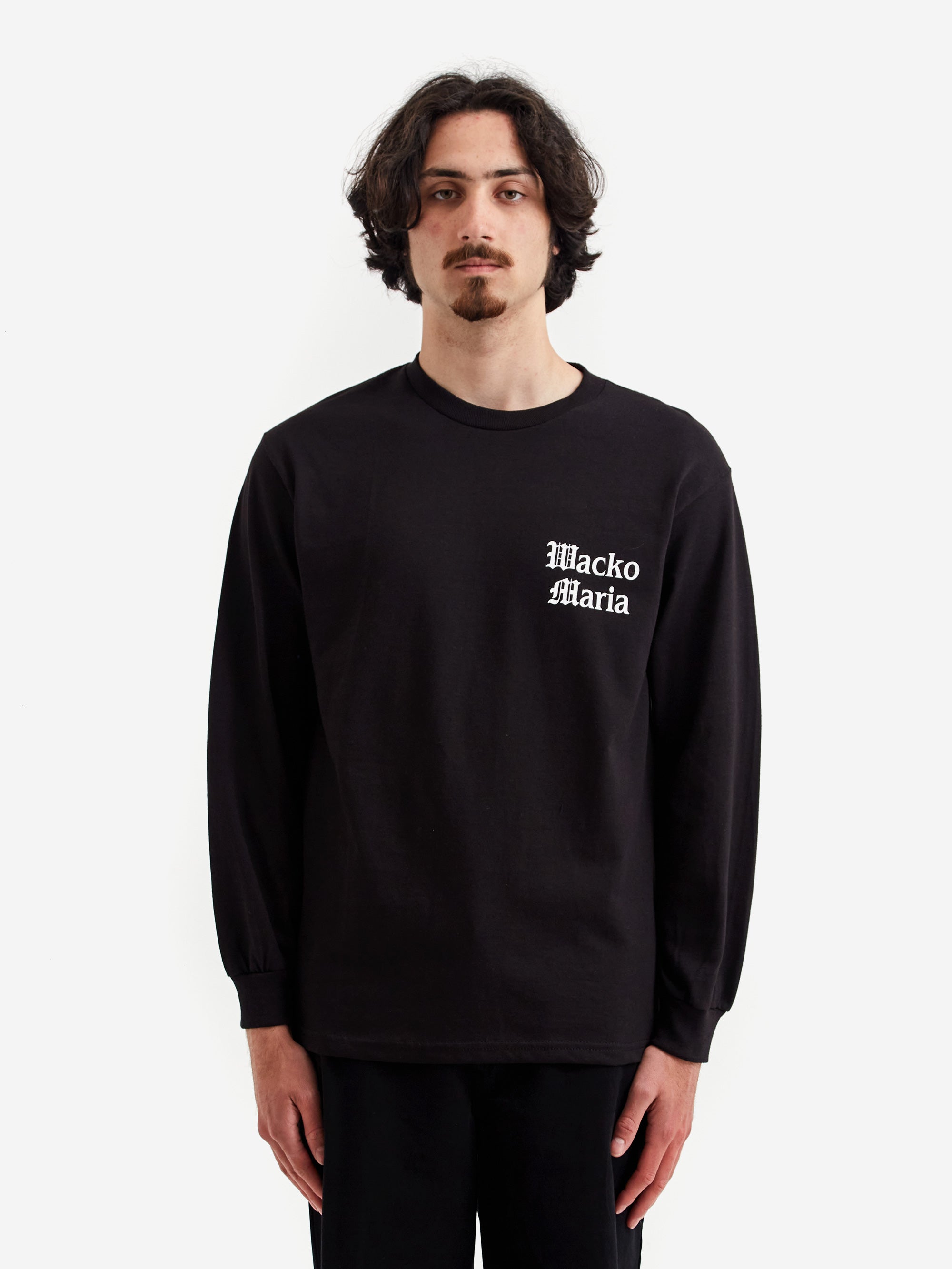 Wacko Maria Tim Lehi / Crew Neck Long Sleeve T-Shirt (Type-2) - Black