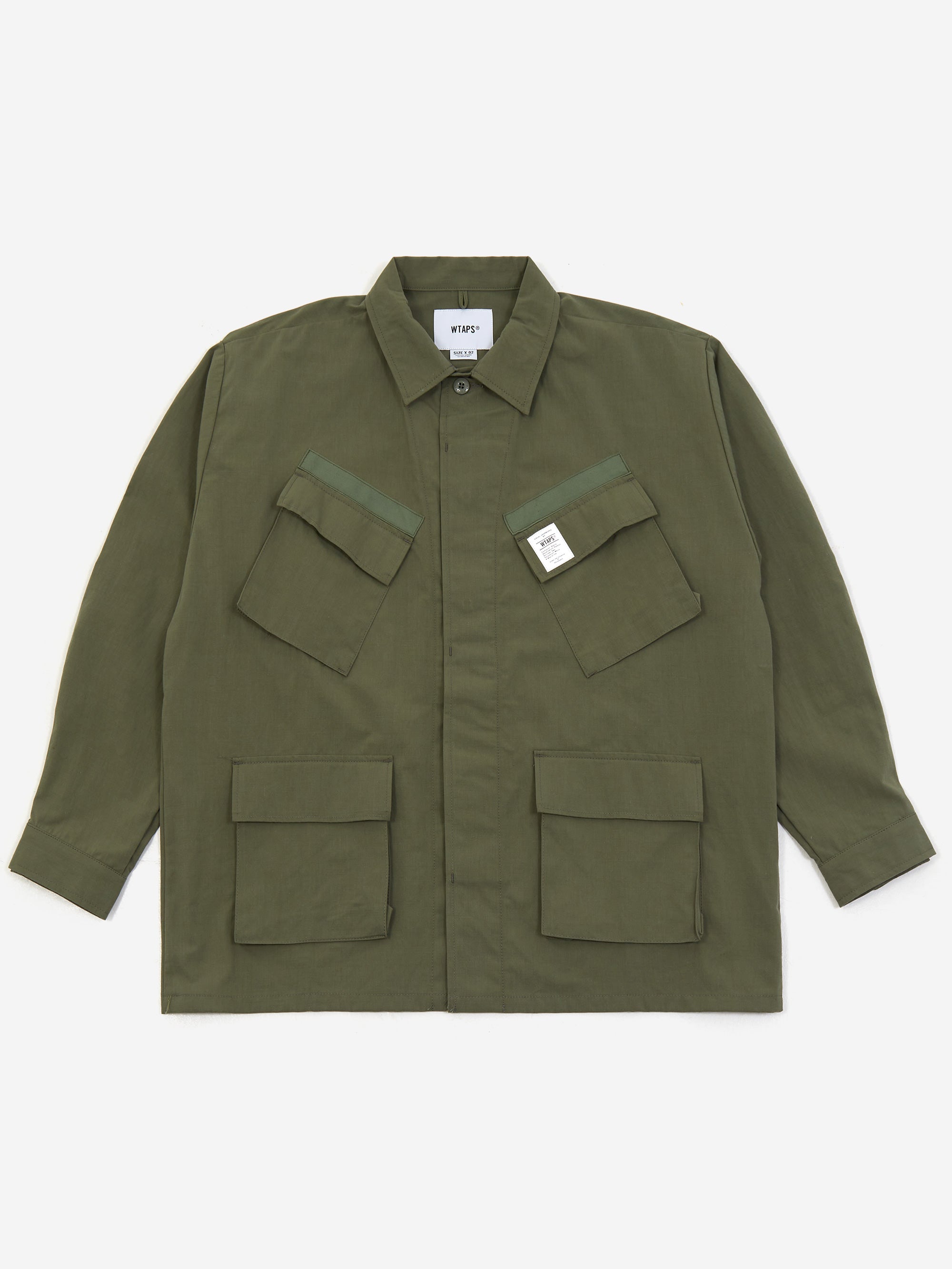 WTAPS Shirt 19 / Jungle 02 / Long Sleeve / NYCO. Ripstop - Olive