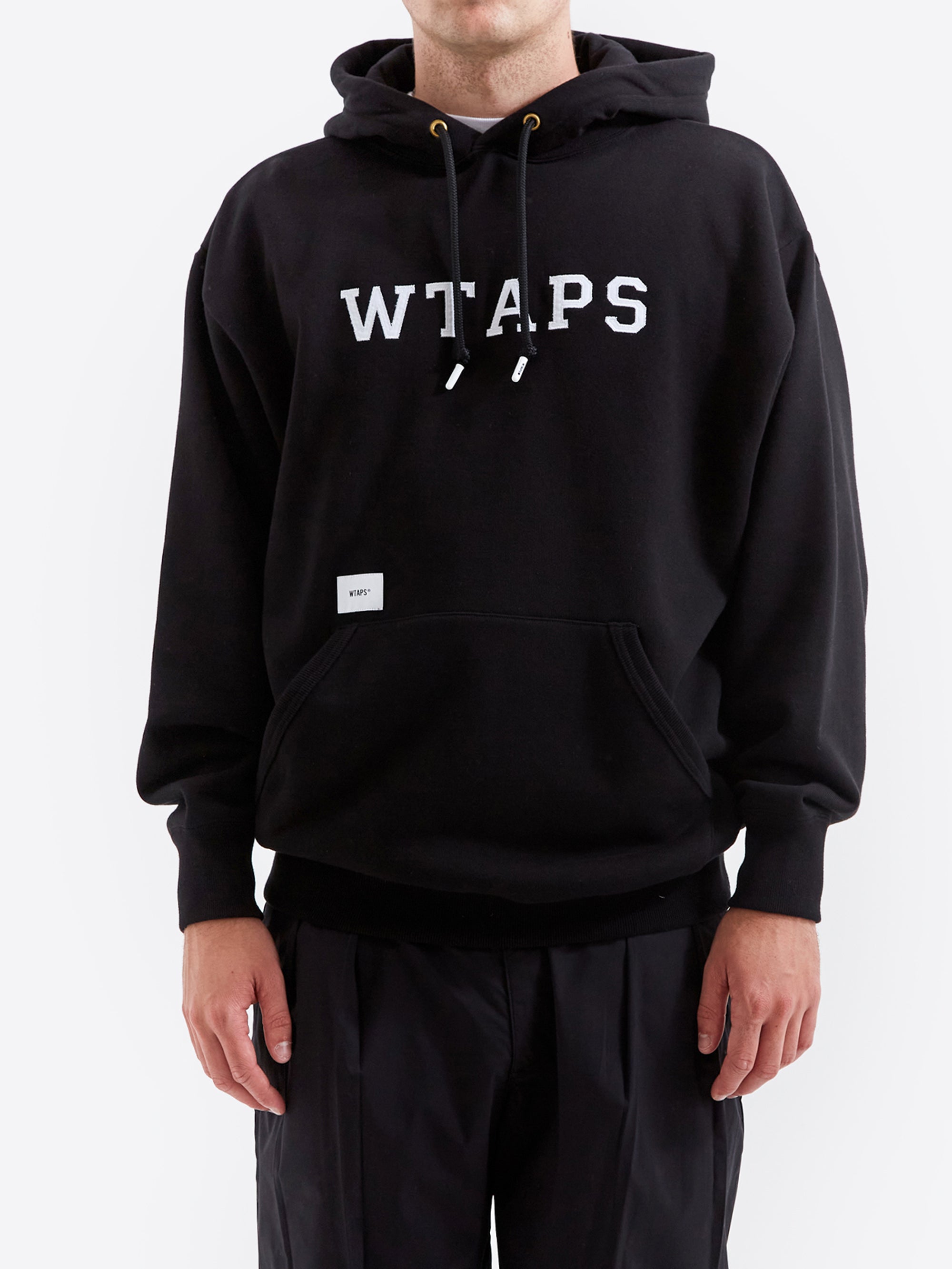WTAPS Cut and Sewn 04 Logo Hoodie - Black – Goodhood