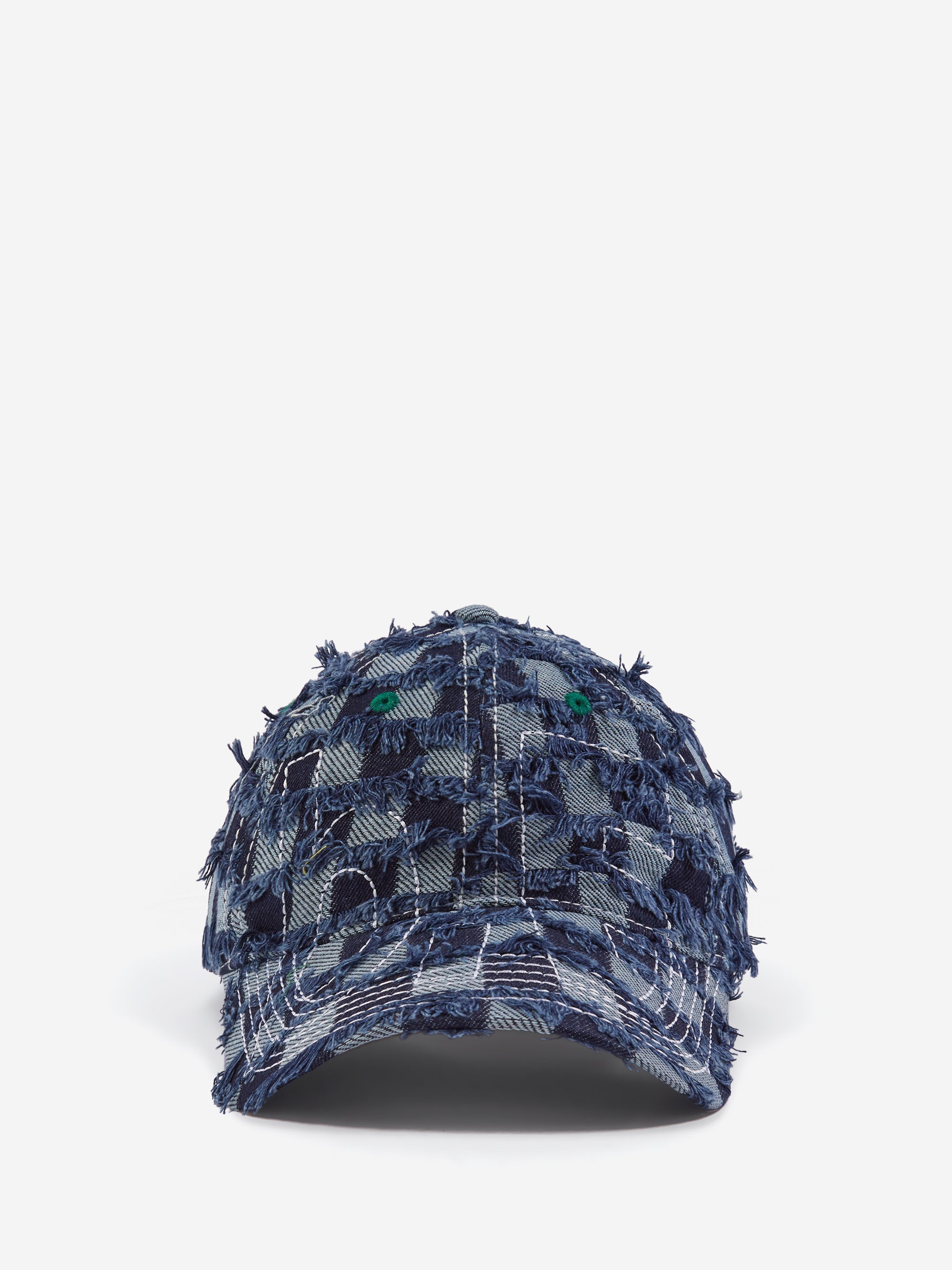 b.Eautiful Vapor 6 Panel Hat - Navy Checker Denim – Goodhood