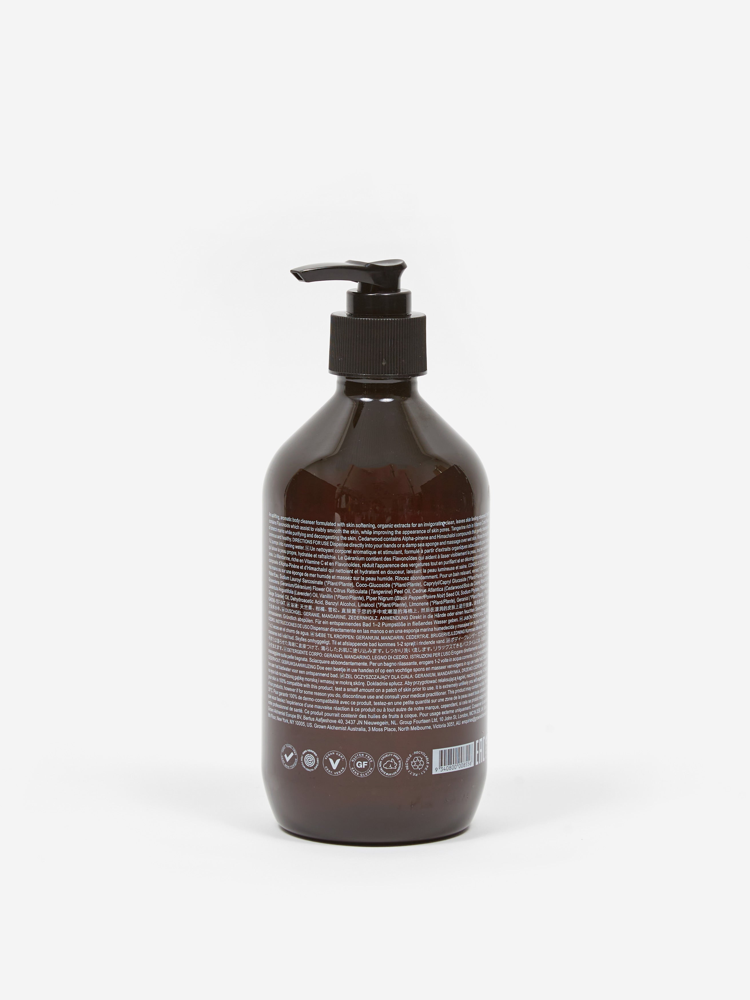 Grown Alchemist Body Cleanser 500ml Geranium, Tangerine, Cedarwood