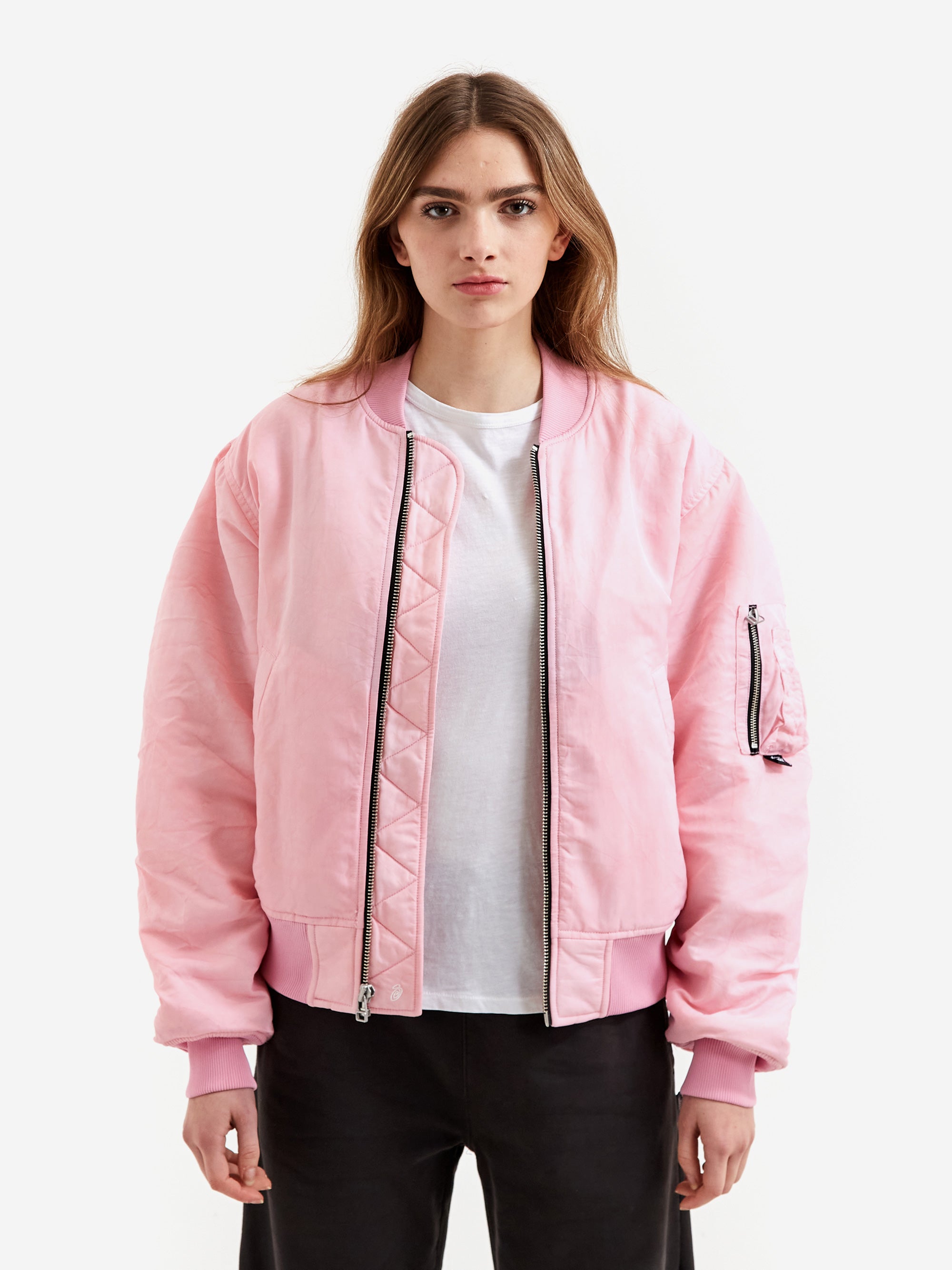 Stussy Dyed Nylon Bomber Jacket W - Pink – Goodhood