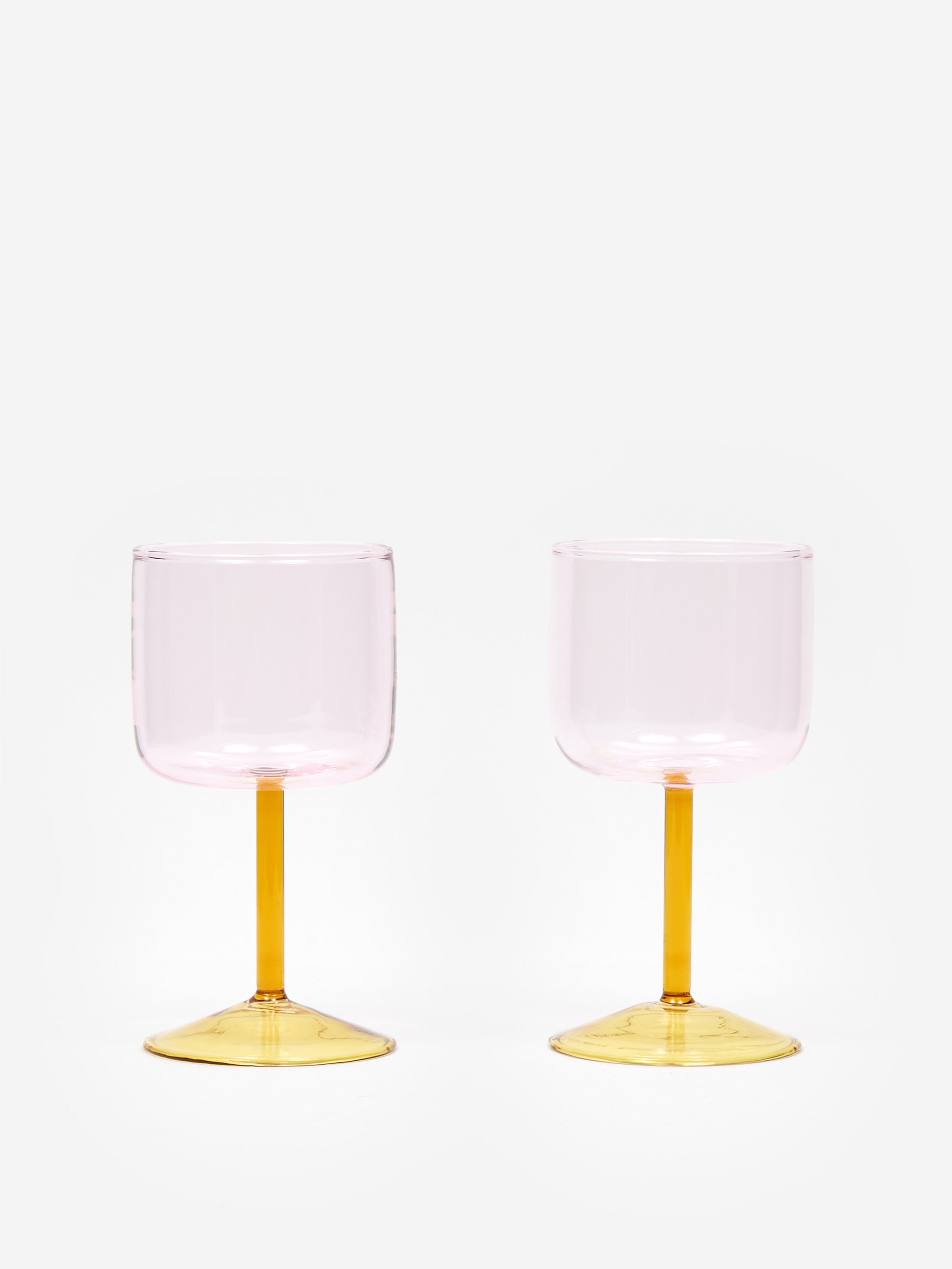 Hay - Tint Wine Glass, Green / Pink (Set of 2)