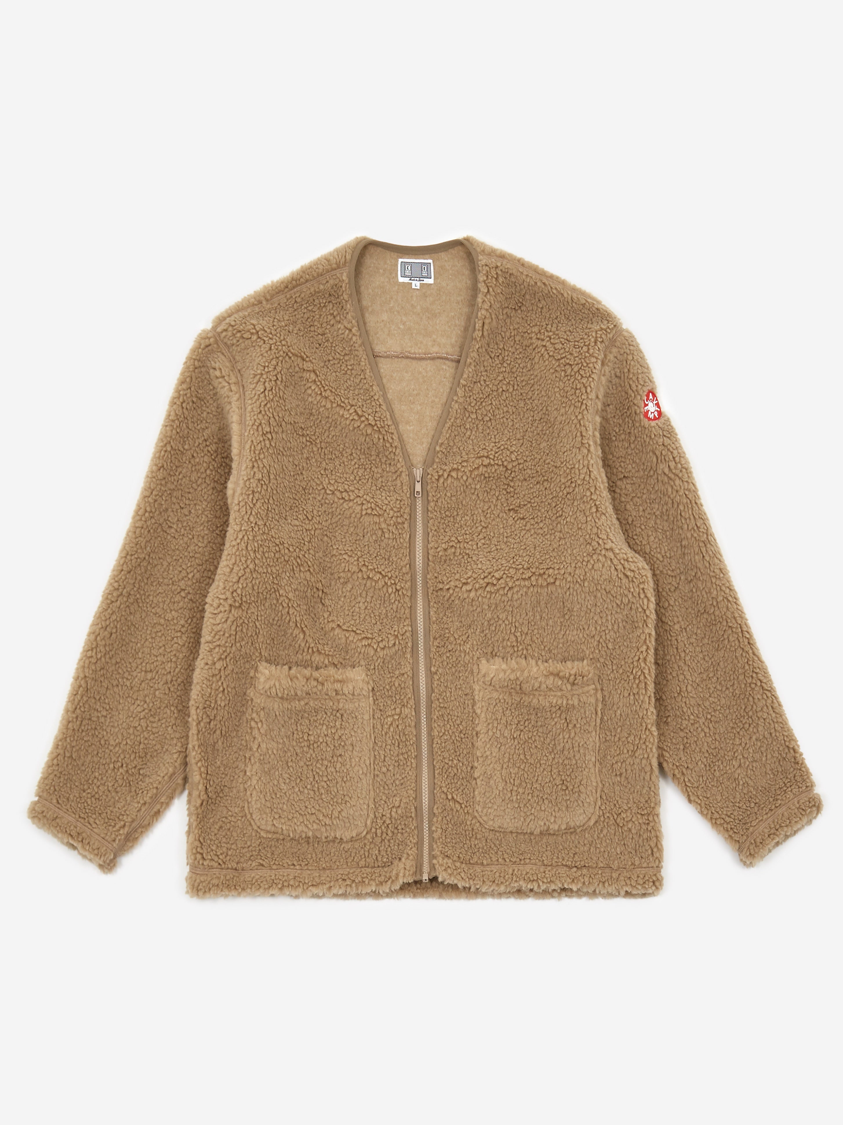 C.E Cav Empt Boa Fleece Zip Up Cardigan - Beige – Goodhood