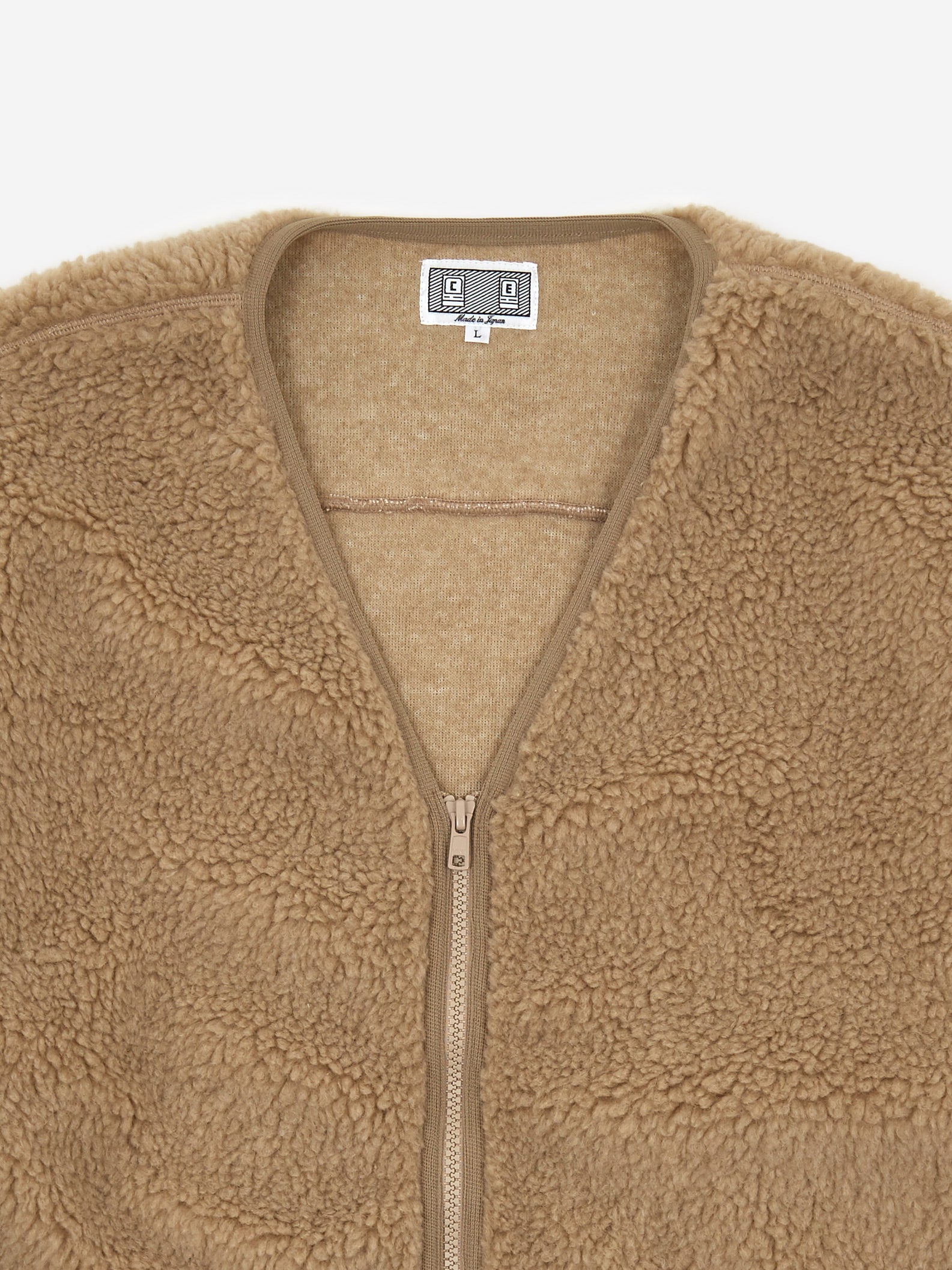 C.E Cav Empt Boa Fleece Zip Up Cardigan - Beige – Goodhood