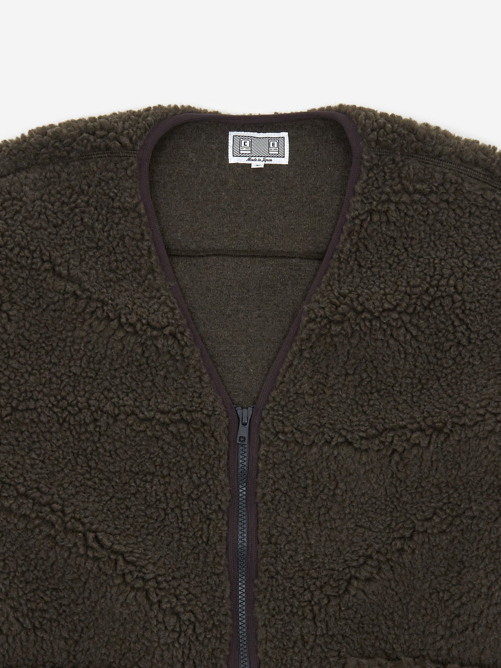 C.E Cav Empt Boa Fleece Zip Up Cardigan - Charcoal