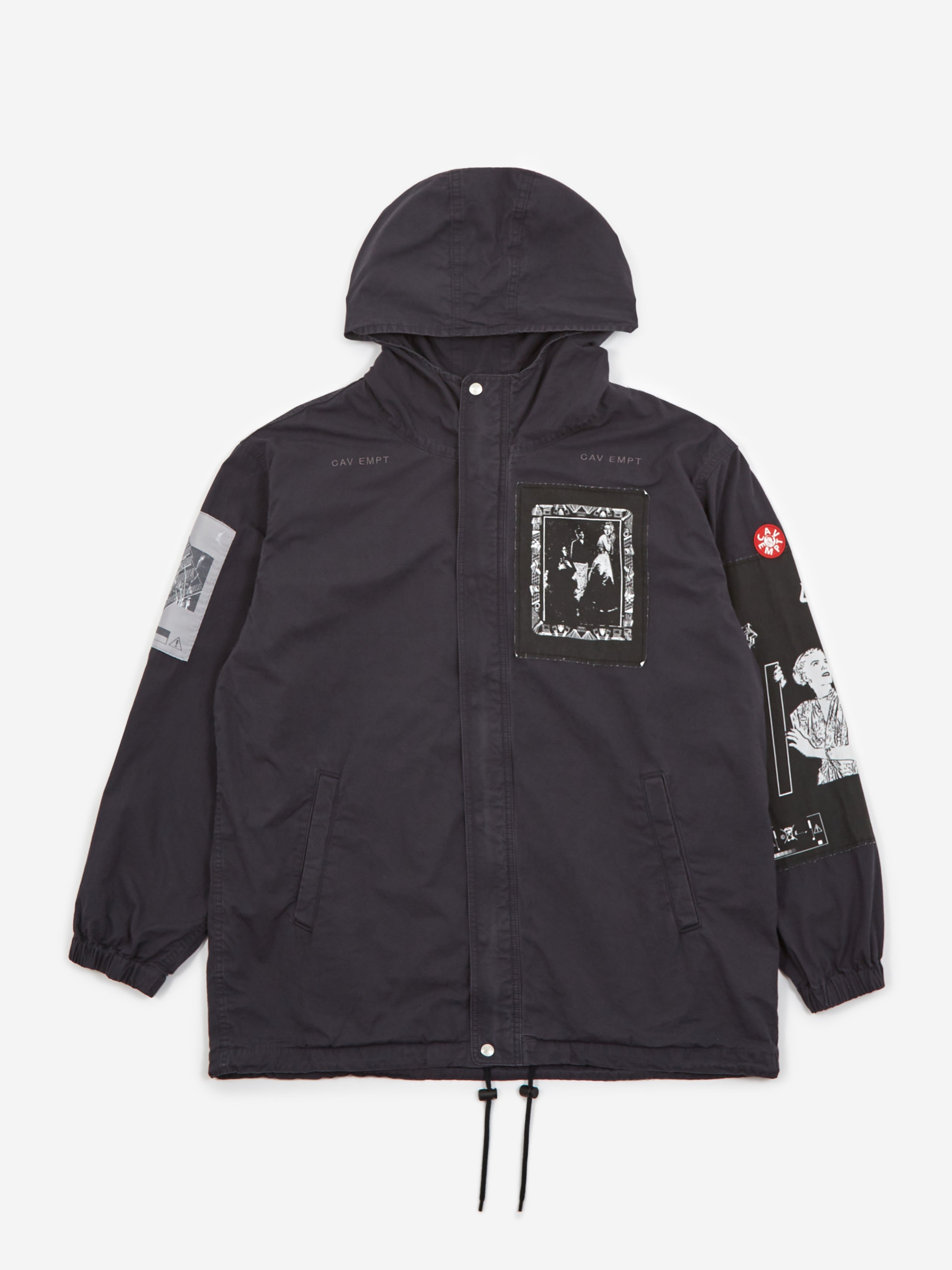 C.E Cav Empt Patched Zip Hood Jacket - Black