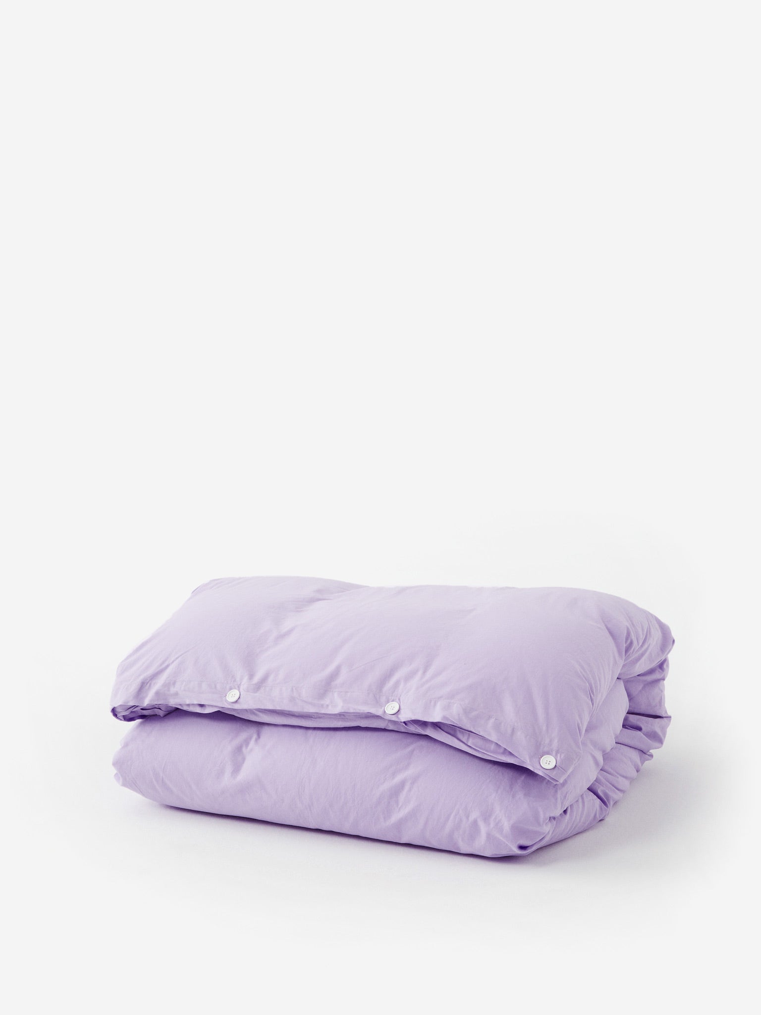 Tekla 2024 Cotton Percale Bedding Fitted Queen Sheet in Lavender